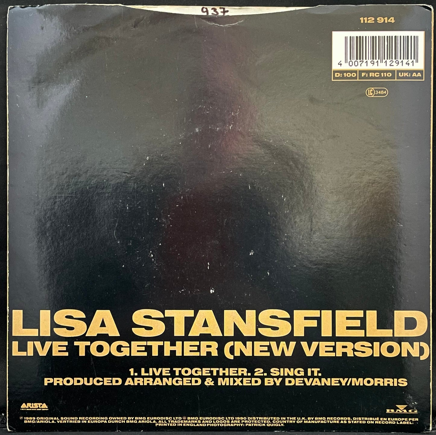 Lisa Stansfield – Live Together (New Version) – USED Vinyl 7" Single