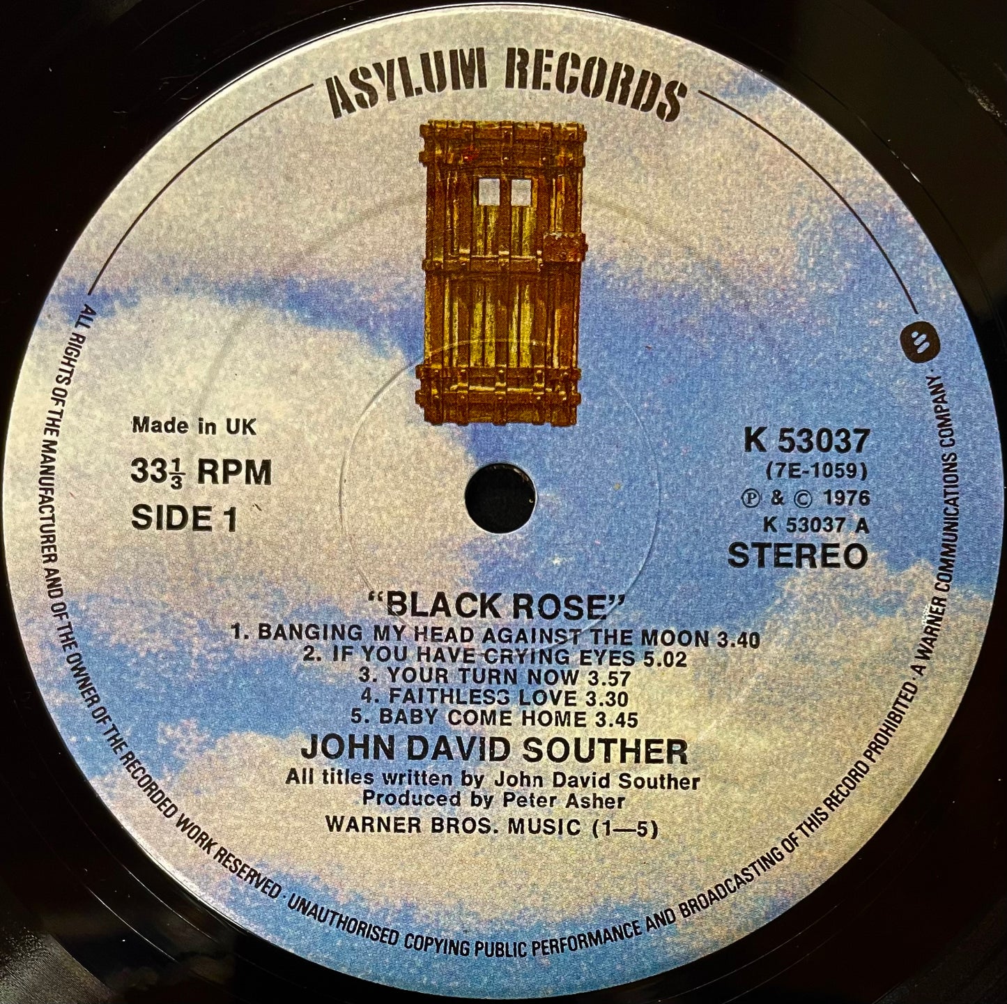 John David Souther – Black Rose - USED Vinyl LP