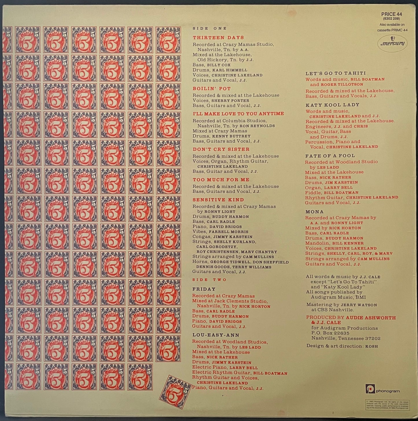 J.J. Cale – 5 - USED Vinyl LP