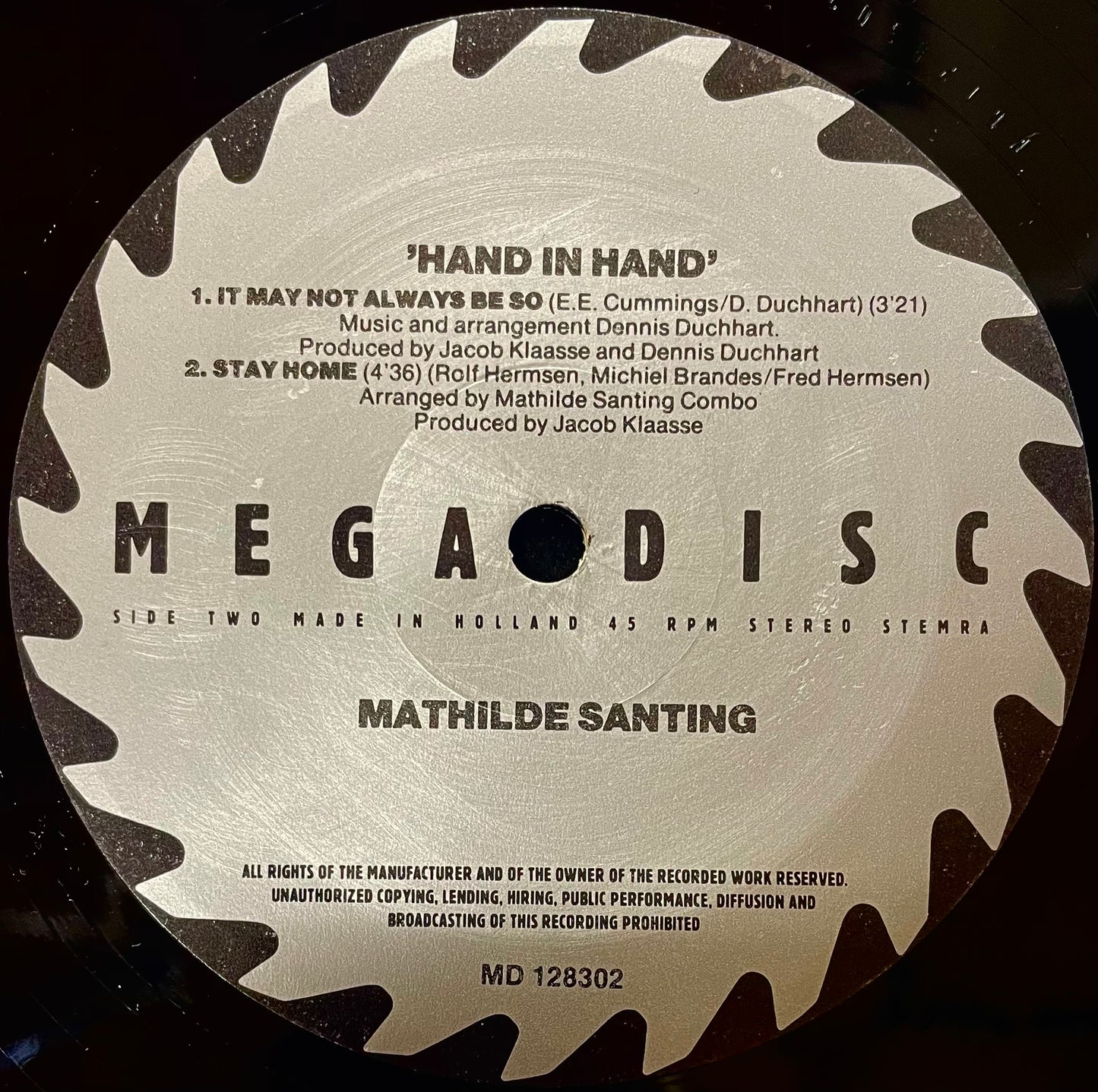 Mathilde Santing Combo – Hand In Hand - USED Vinyl 12" EP