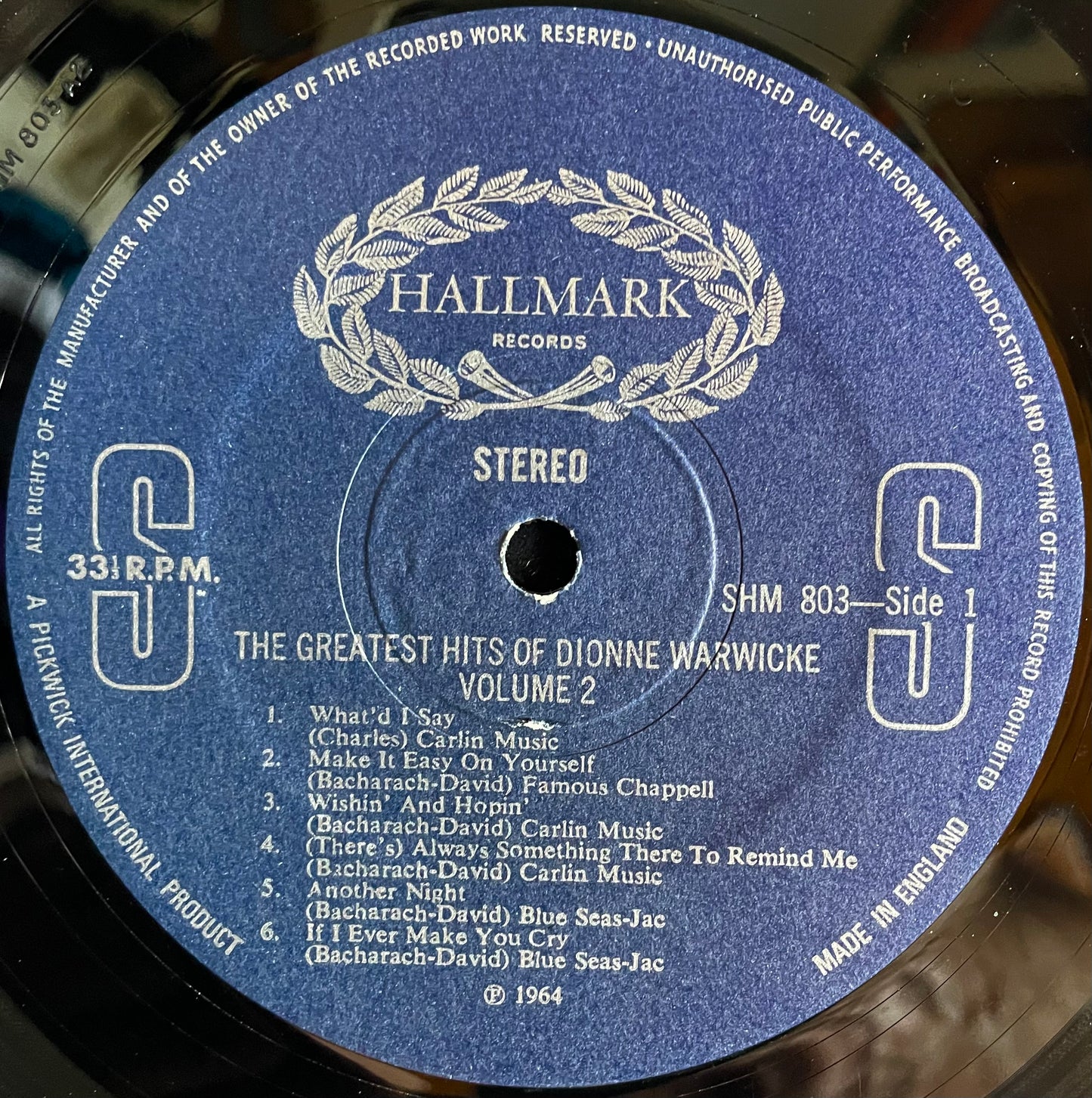 Dionne Warwicke – The Greatest Hits Of Dionne Warwicke Vol. 2 - USED Vinyl LP