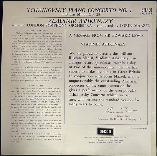 Tchaikovsky, London Symphony Orchestra – Piano Concerto Nº 1 - USED Vinyl LP