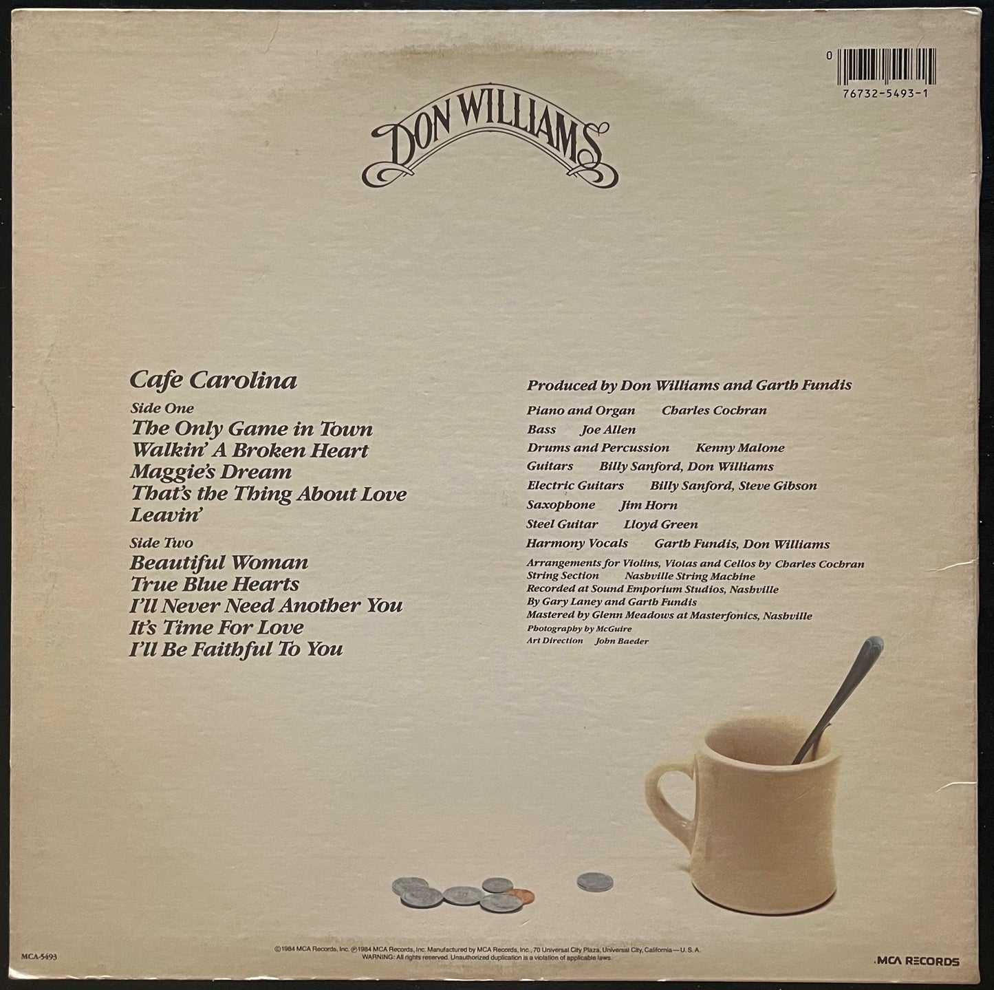 Don Williams – Cafe Carolina - USED Vinyl LP PROMO