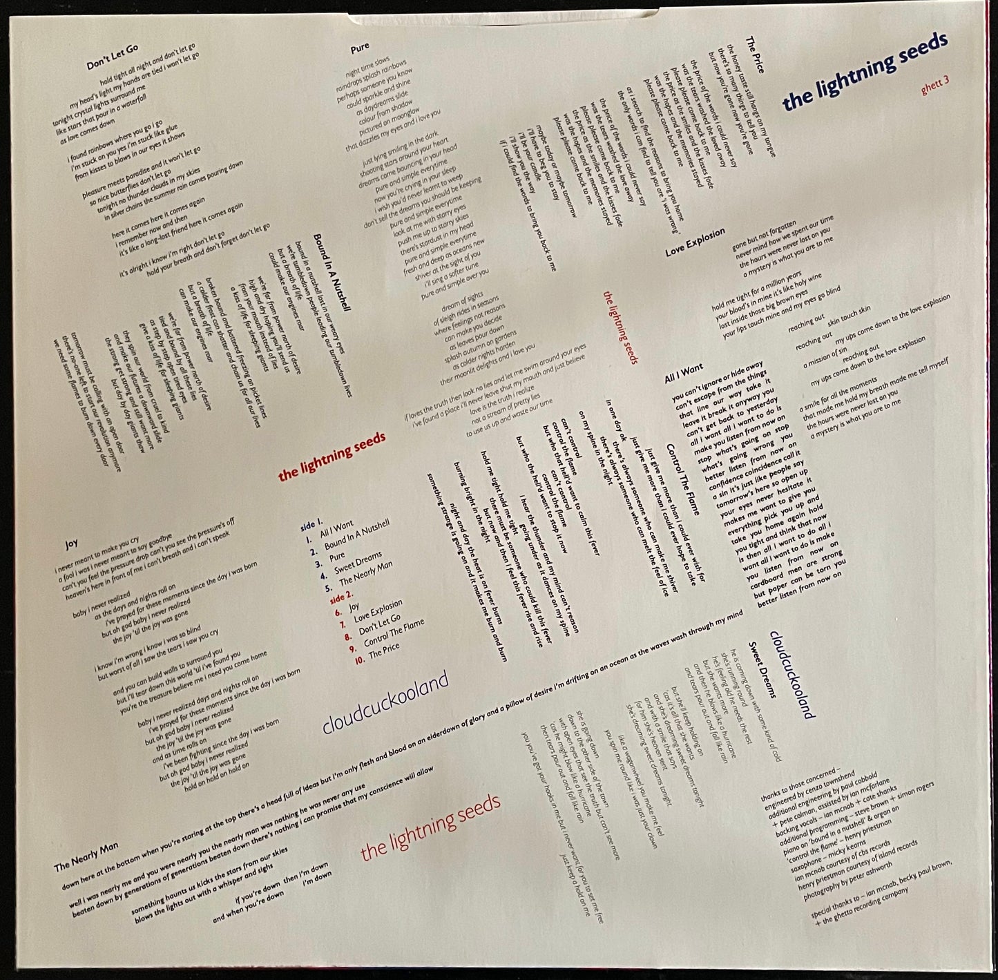 The Lightning Seeds – Cloudcuckooland - USED Vinyl LP