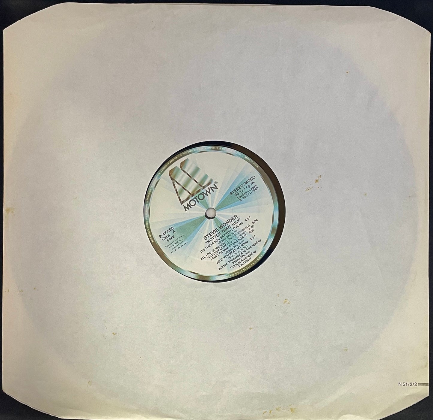 Stevie Wonder – Hotter Than July - USED Vinyl LP