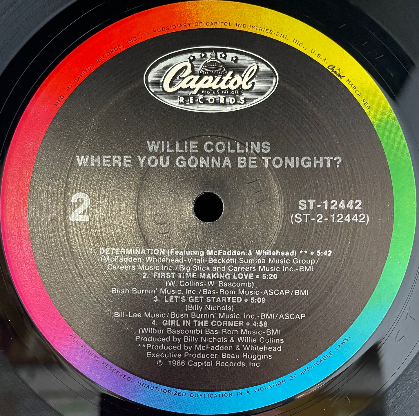 Willie Collins – Where You Gonna Be Tonight? - USED Vinyl LP