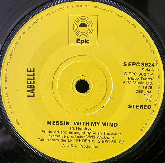 Labelle – Messin' With My Mind - USED Vinyl 7" Single