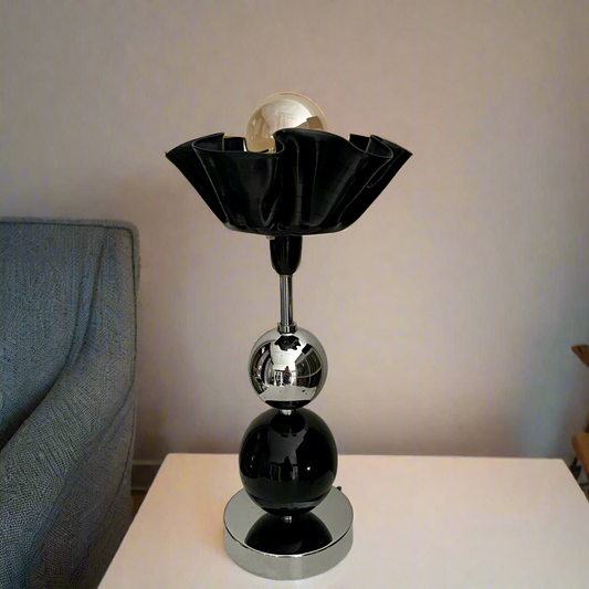 Table Lamp with Vinyl Record Shade and Vintage LED Bulb