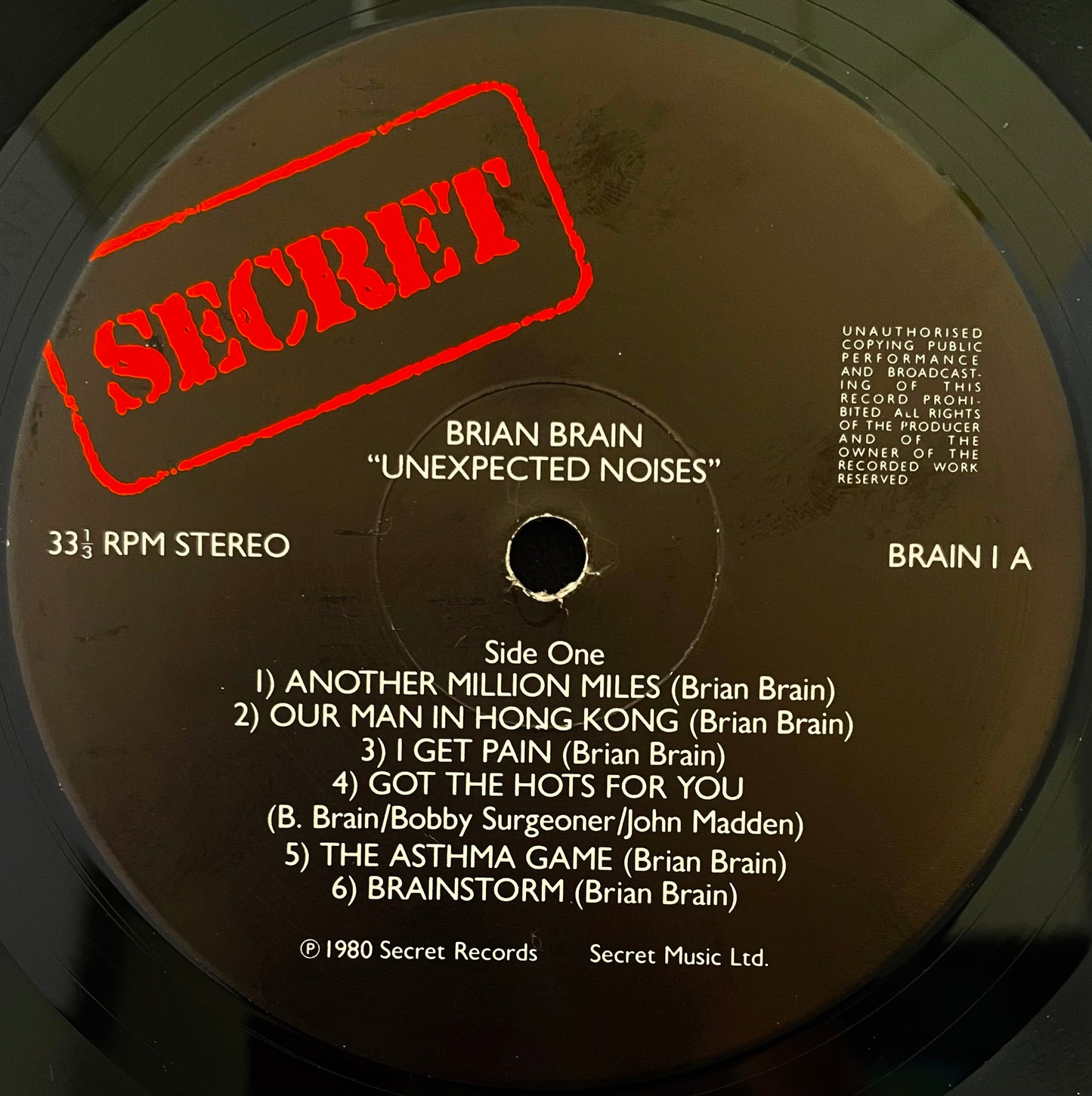 Brian Brain – Unexpected Noises - USED Vinyl LP