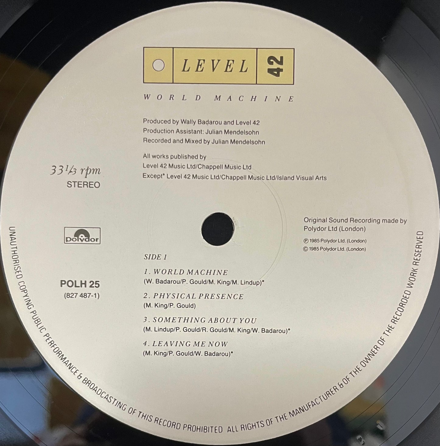 Level 42 – World Machine - USED Vinyl LP