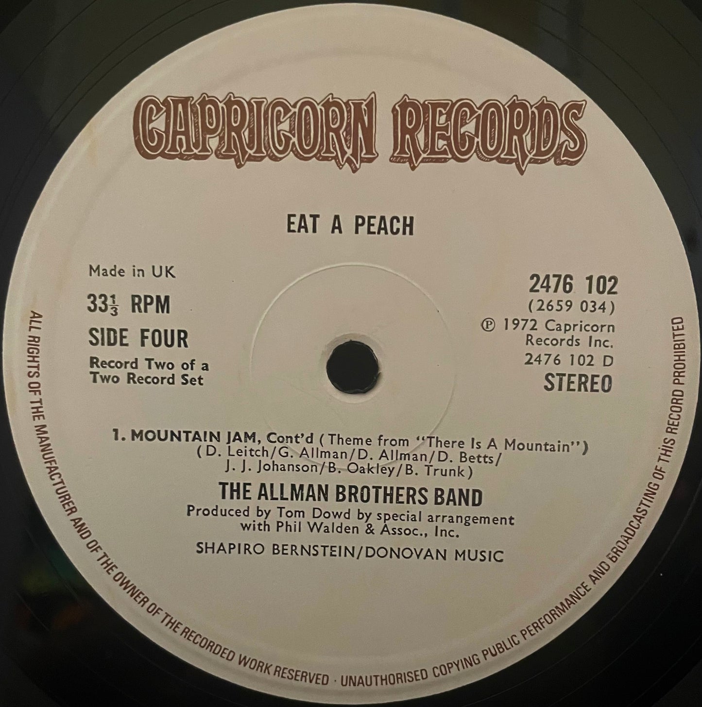 The Allman Brothers Band – Eat A Peach - USED Vinyl 2LP