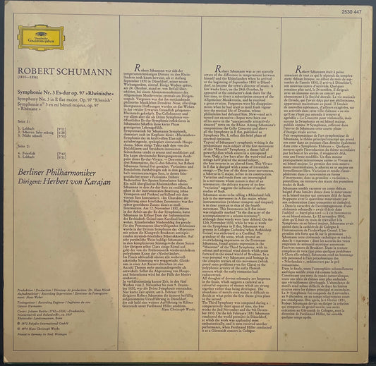 Robert Schumann – Symphonie Nr.3 „Rheinische“ = "Rhenish" – USED Vinyl LP