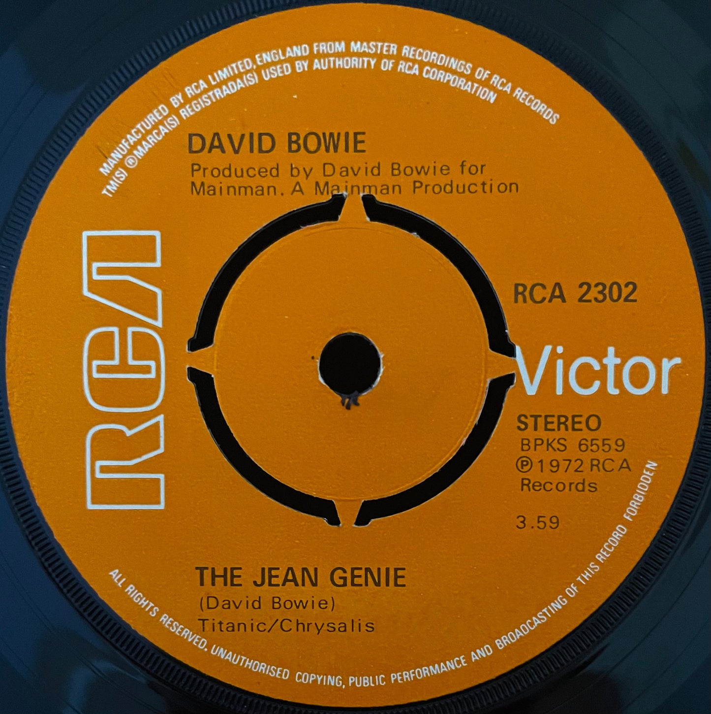 David Bowie – The Jean Genie - USED Vinyl 7" Single