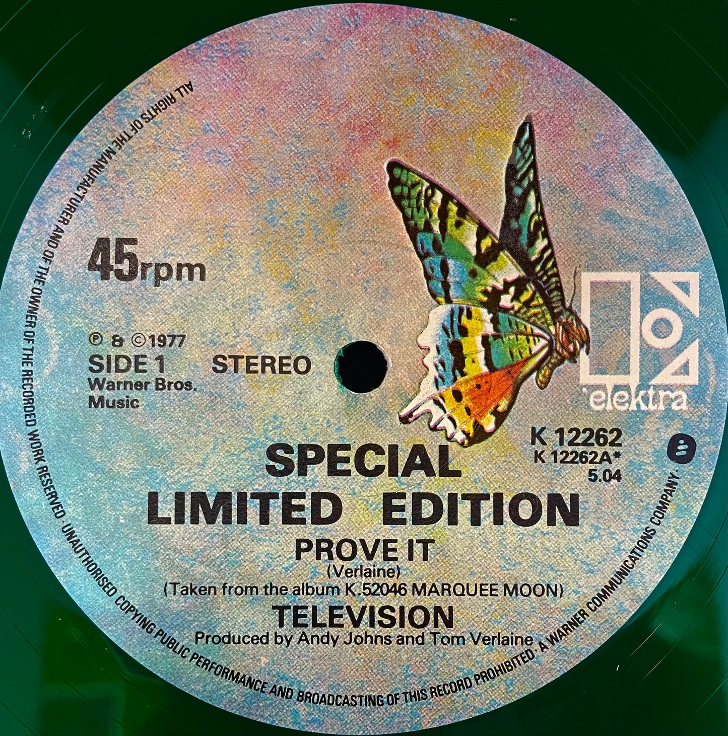 Television – Prove It - USED Vinyl 12" Single Green