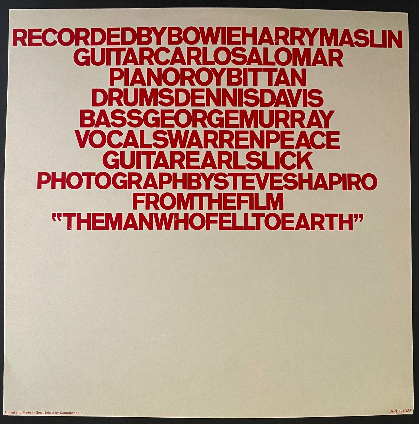 David Bowie – Station To Station - USED Vinyl LP