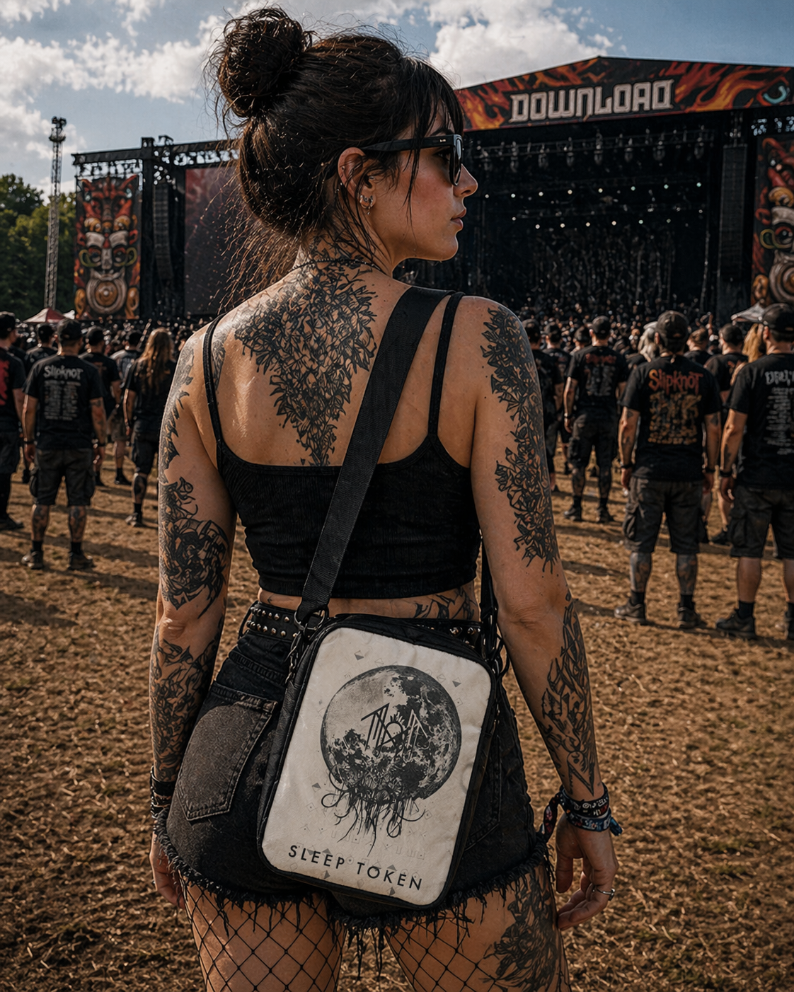Rocksax Sleep Token Crossbody Bag - The Summoning White