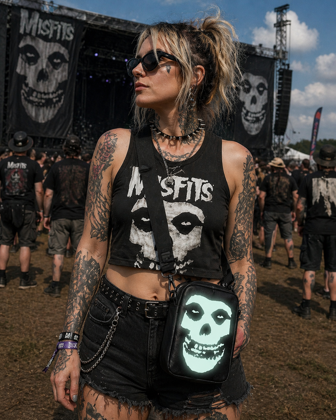 Rocksax Misfits Crossbody Bag - Fiend 'Glow in the Dark'