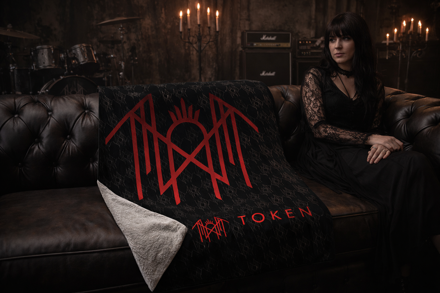 Rocksax Sleep Token  Blanket - Red Logo