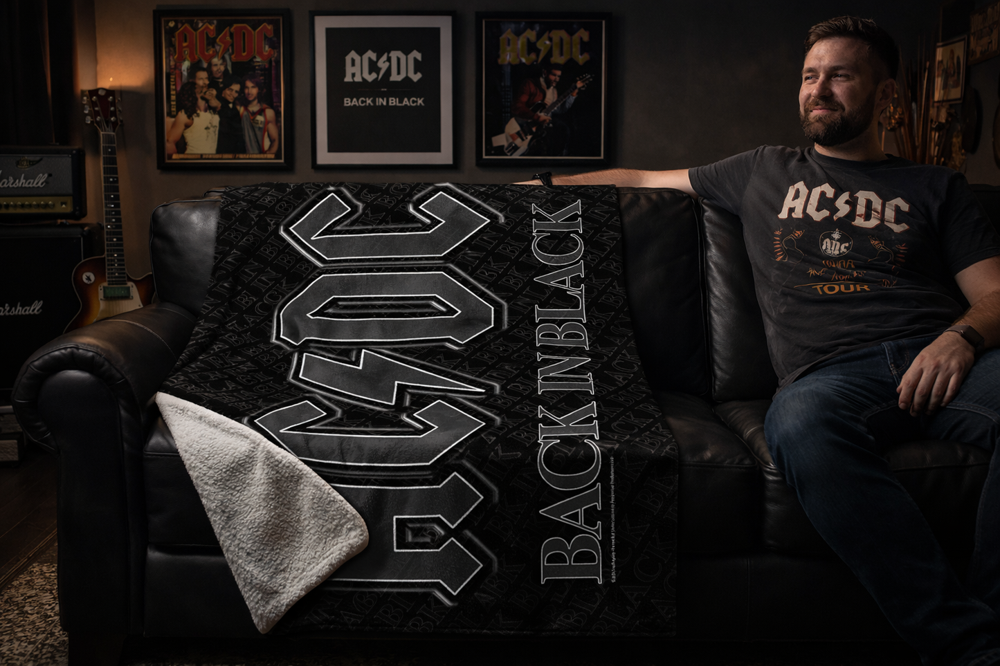 Rocksax AC/DC  Blanket - Back In Black