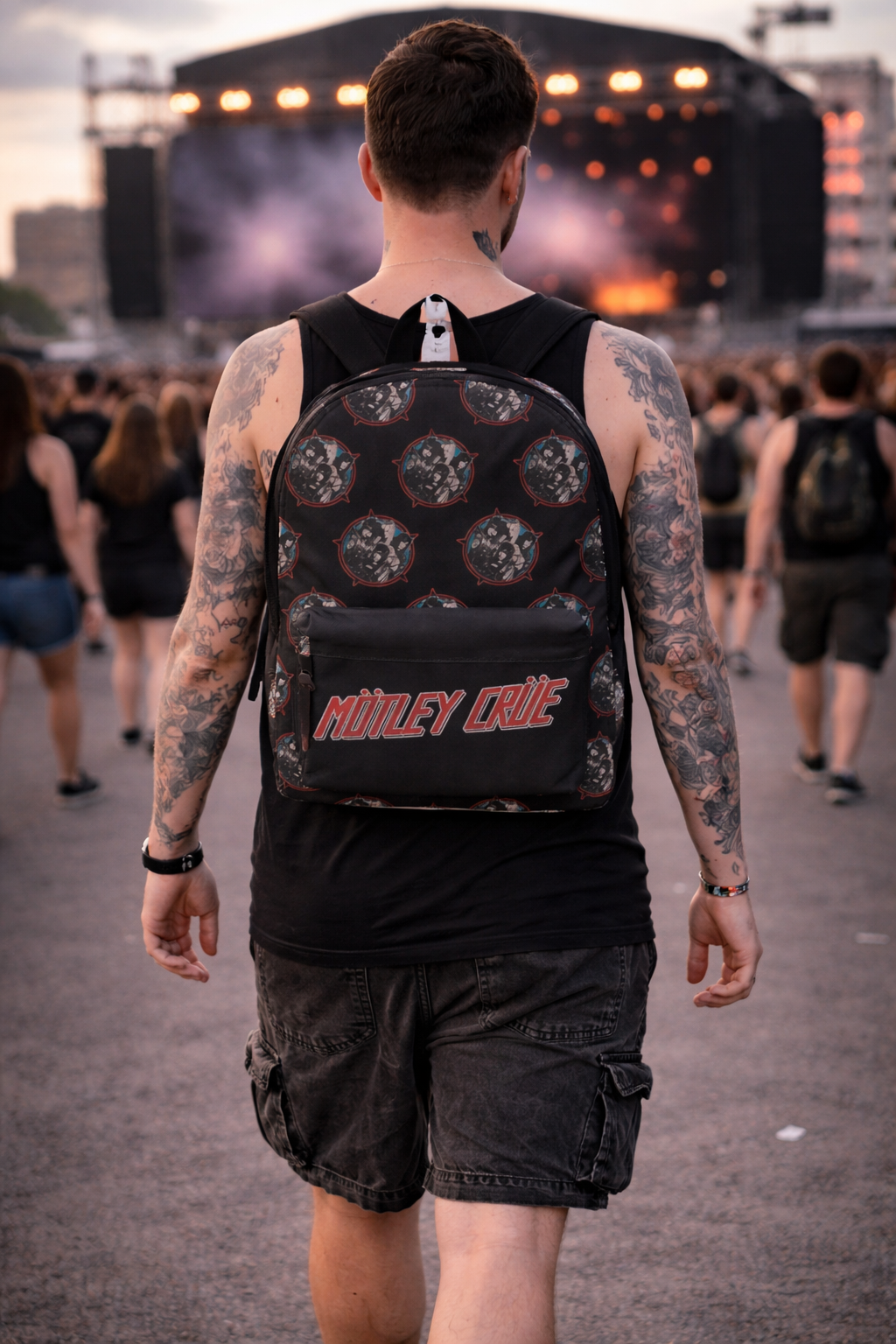 Rocksax Mötley Crüe Backpack - Heavy Metal Power