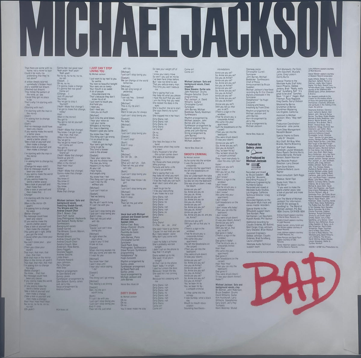 Michael Jackson – Bad - USED Vinyl LP
