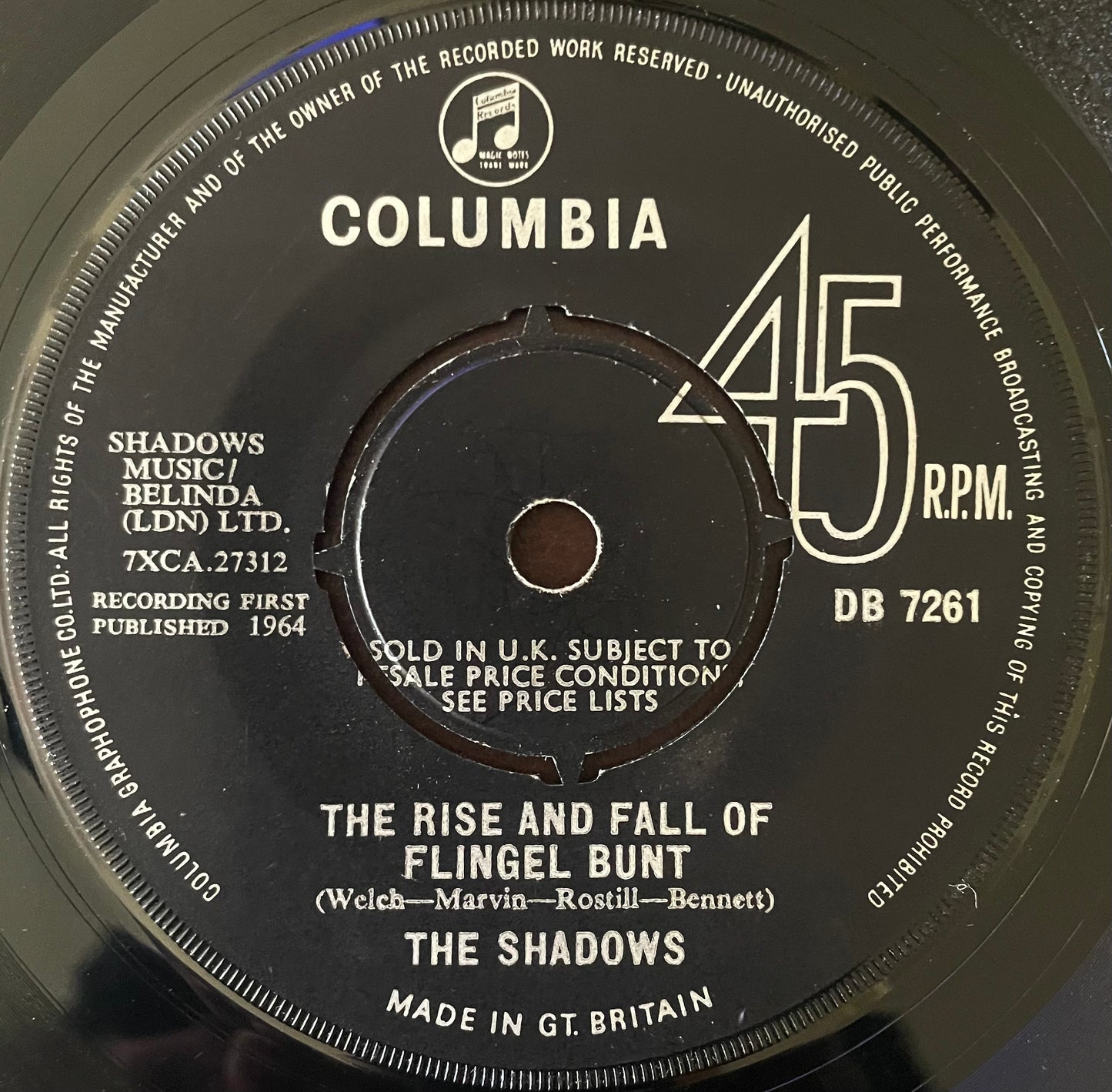 The Shadows – The Rise And Fall Of Flingel Bunt - USED Vinyl 7" Single