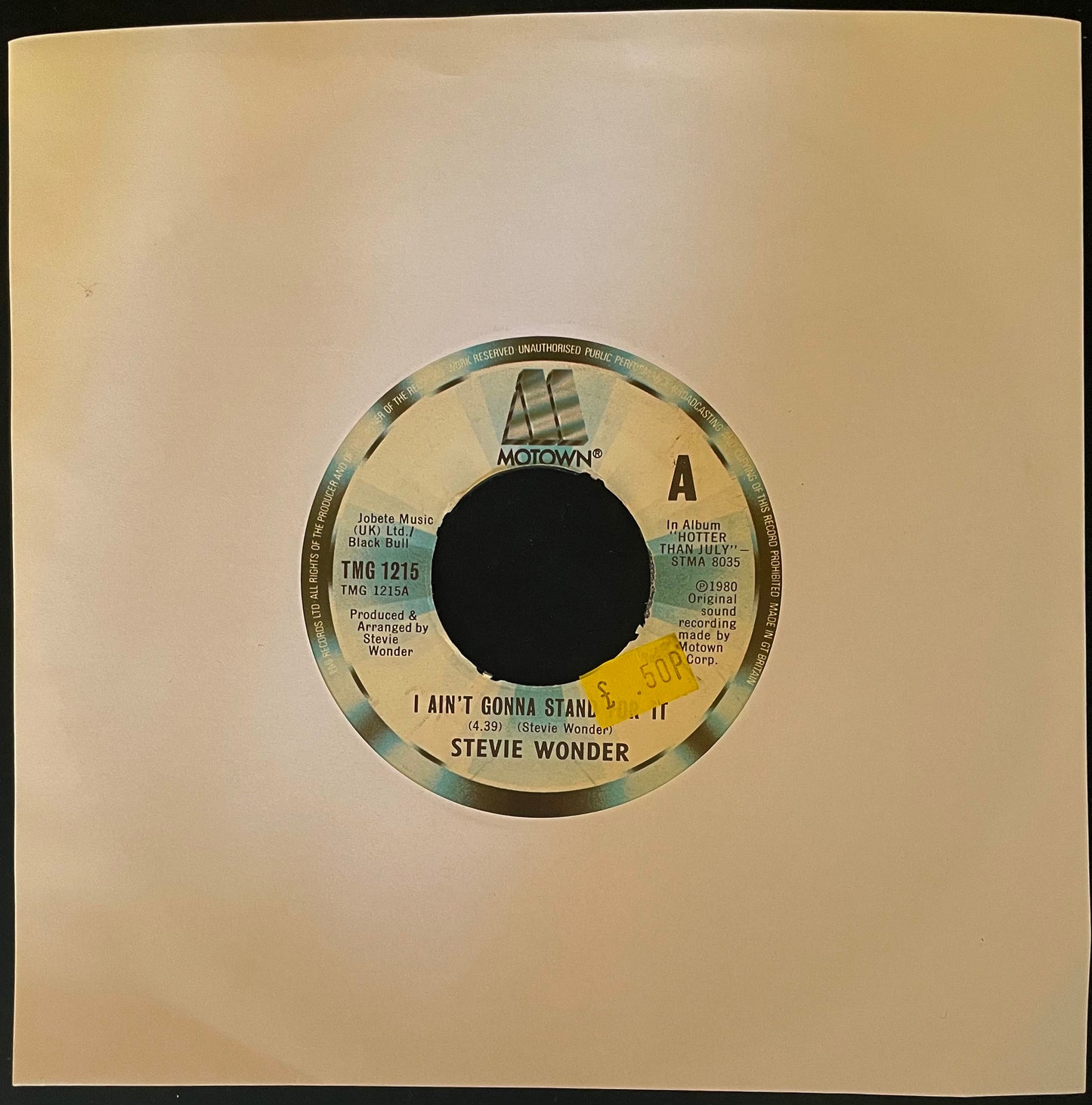 Stevie Wonder – I Ain't Gonna Stand For It - USED Vinyl 7" Single