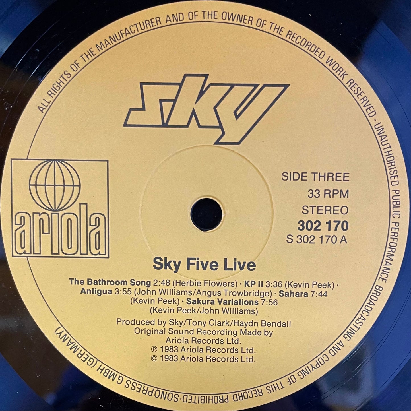 Sky – Sky Five Live - USED Vinyl 2LP