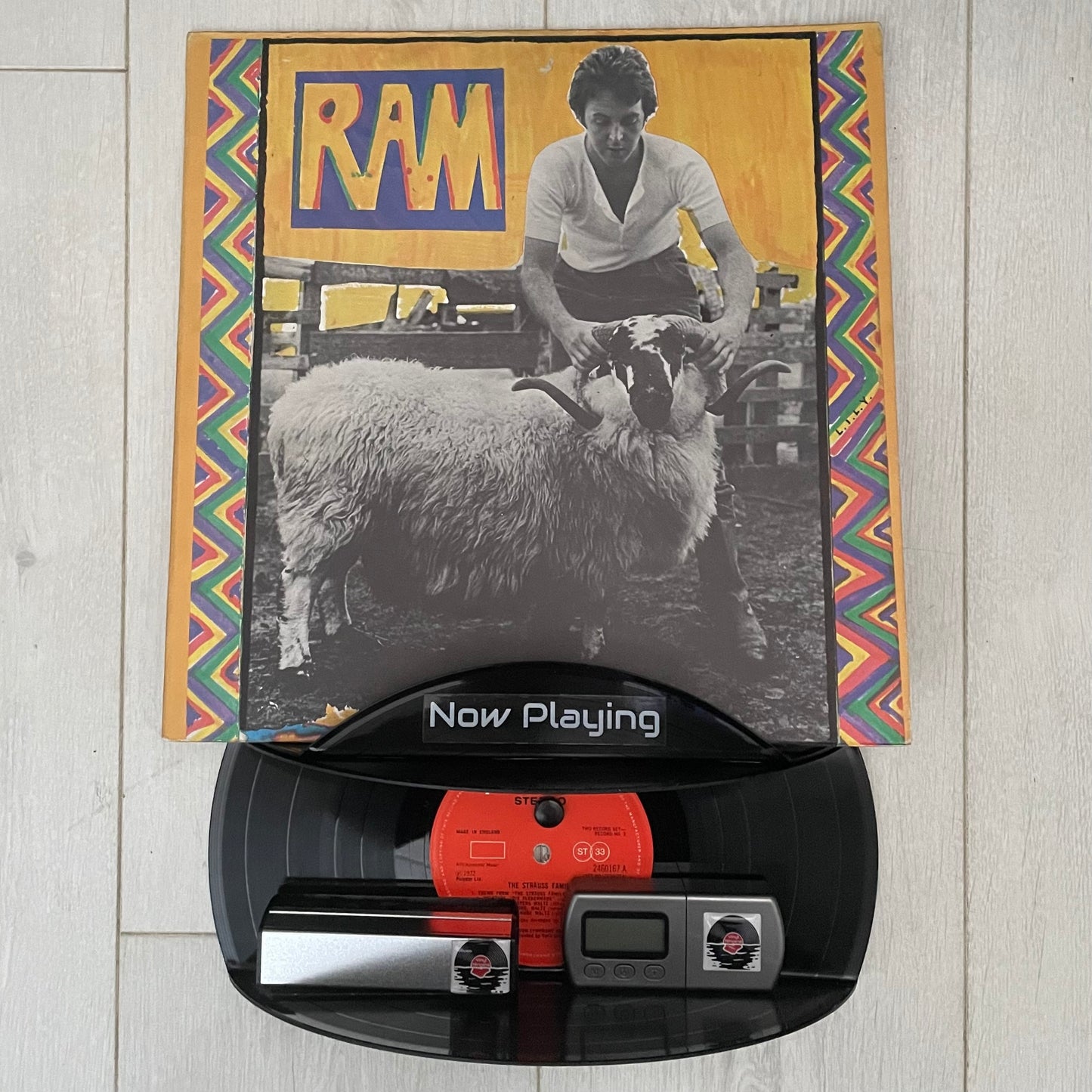 The ‘Polydor’ Wall Mounted ‘Now Playing’ Vinyl Record Stand with Shelf