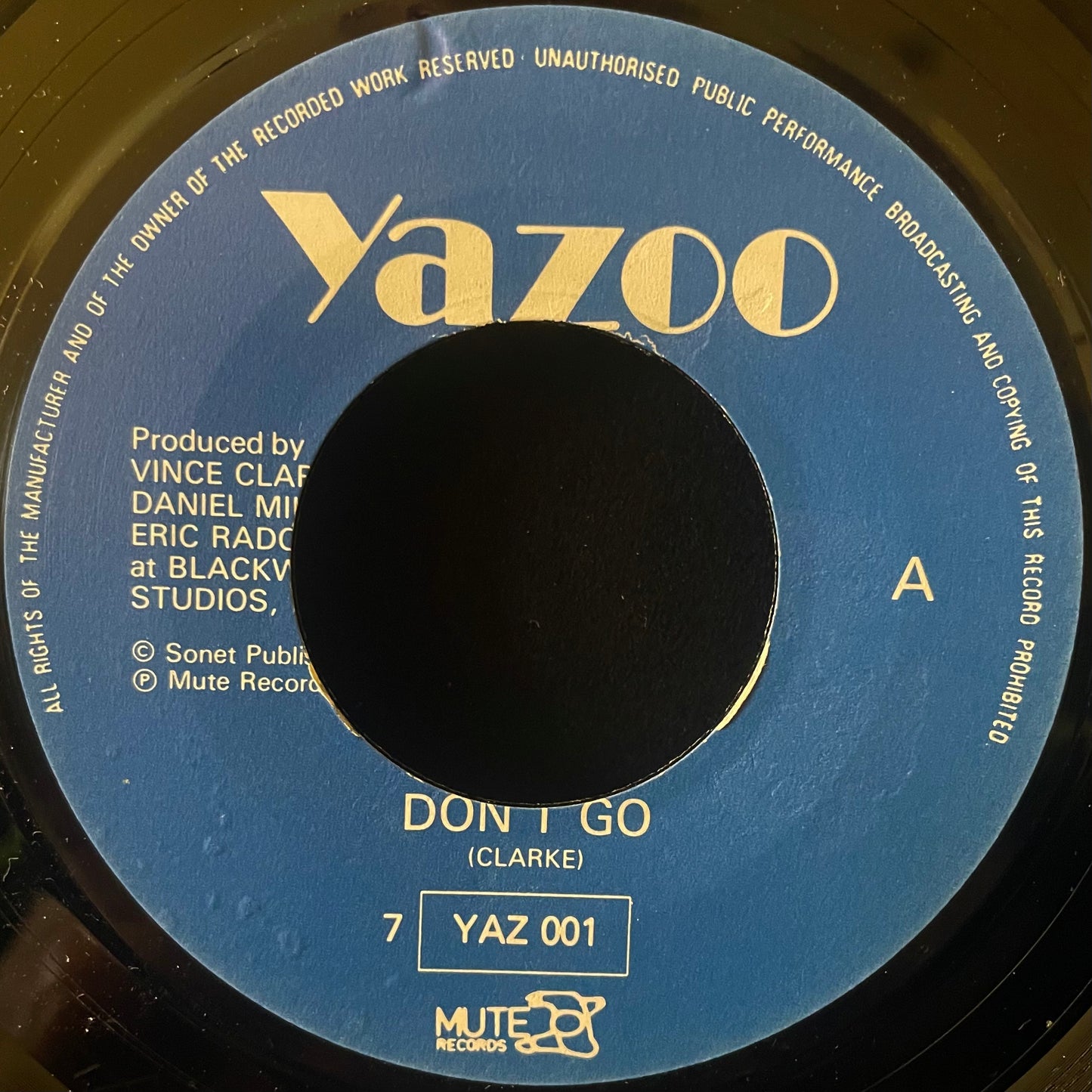 Yazoo – Don't Go - USED Vinyl 7" Single