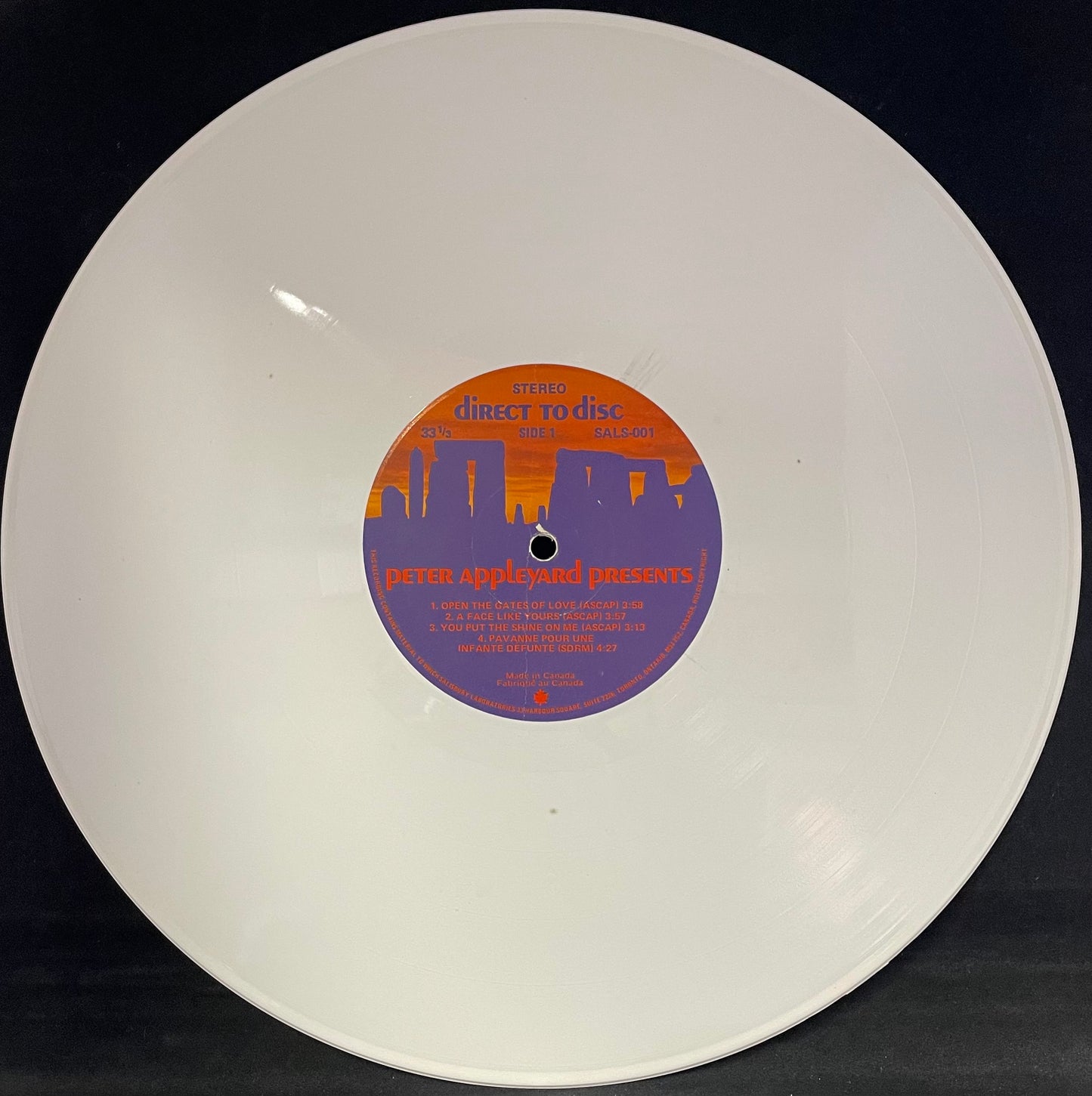 Peter Appleyard – Presents - USED Vinyl LP White