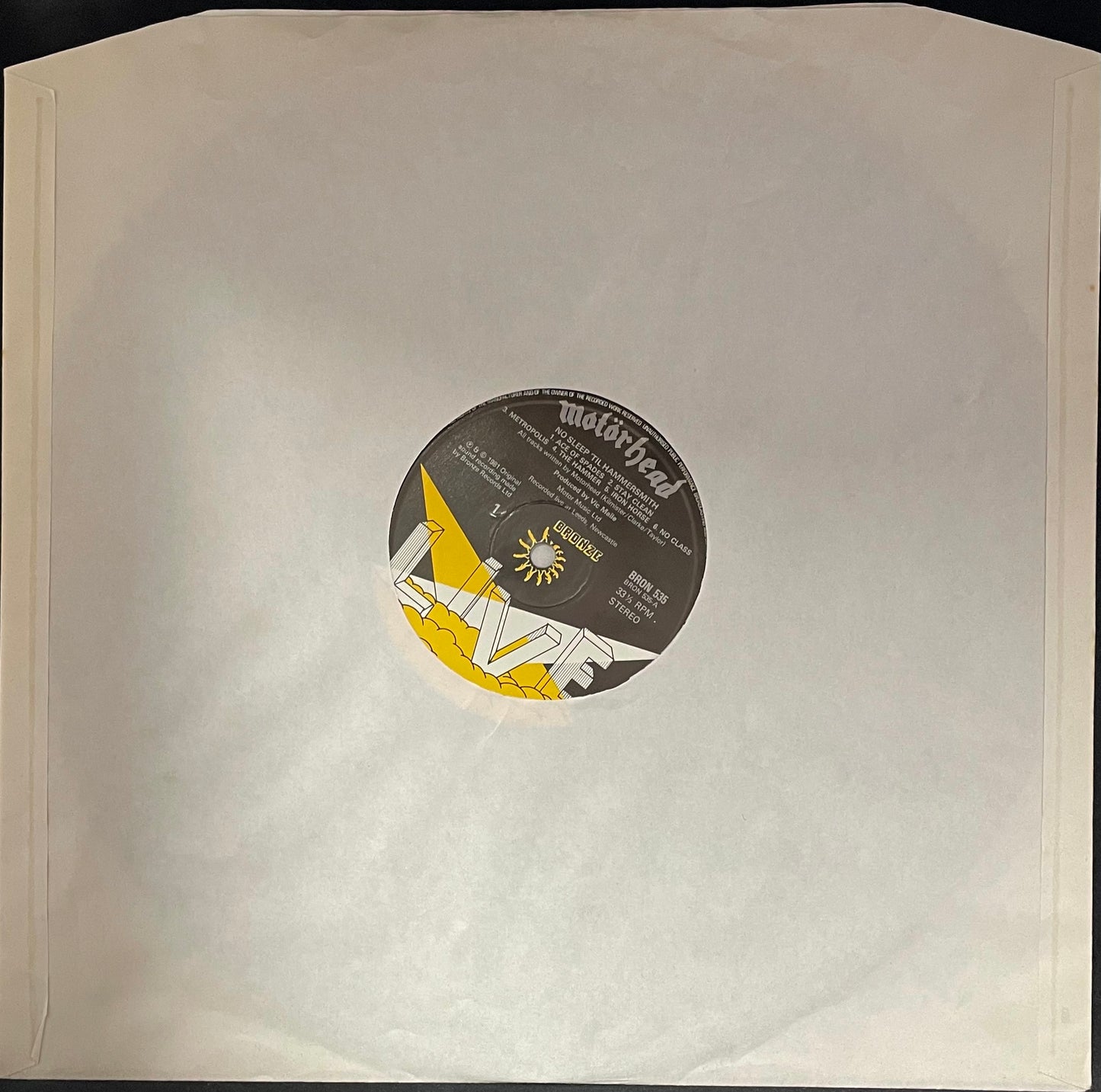 Motörhead – No Sleep 'til Hammersmith - USED Vinyl LP