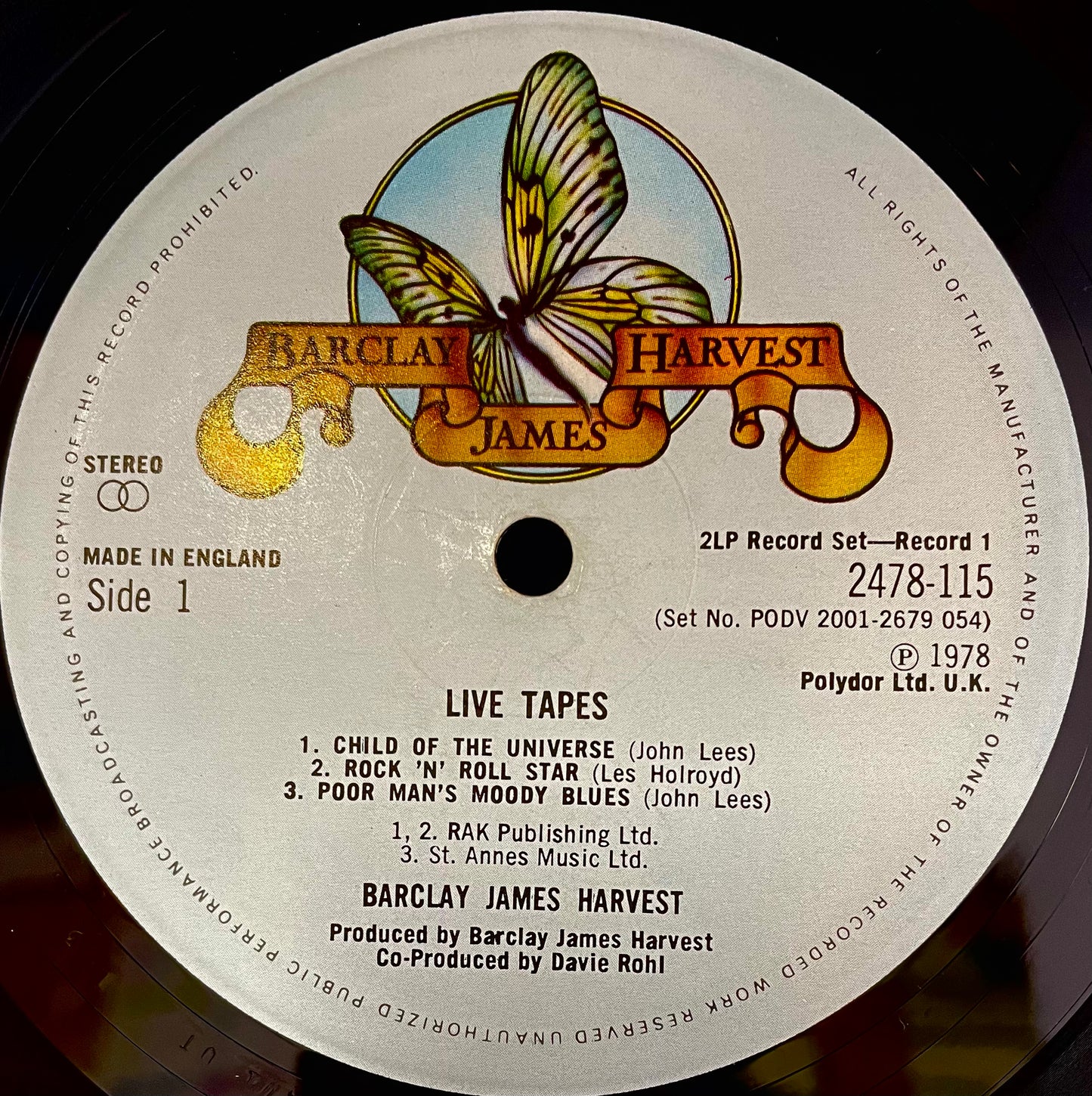 Barclay James Harvest – Live Tapes - USED Vinyl 2LP