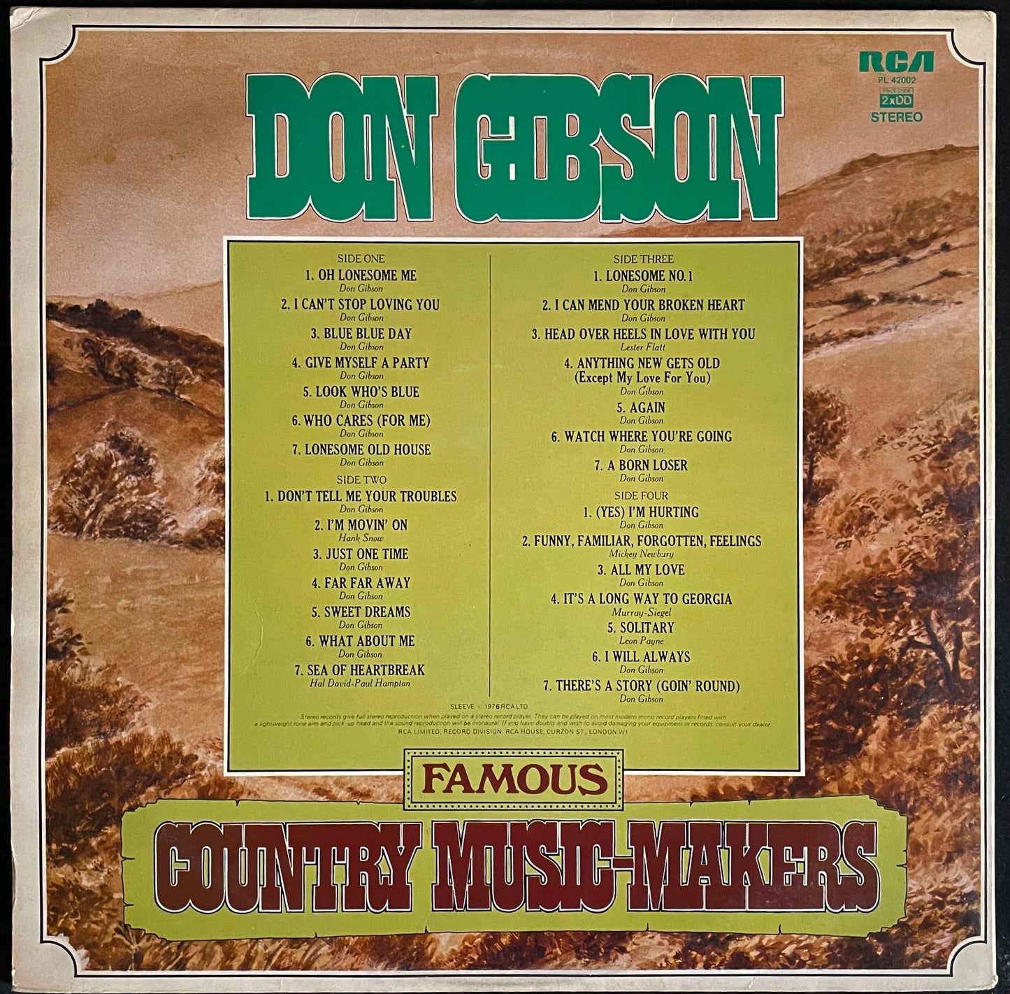 Don Gibson – Famous Country Music-Makers - USED Vinyl 2LP