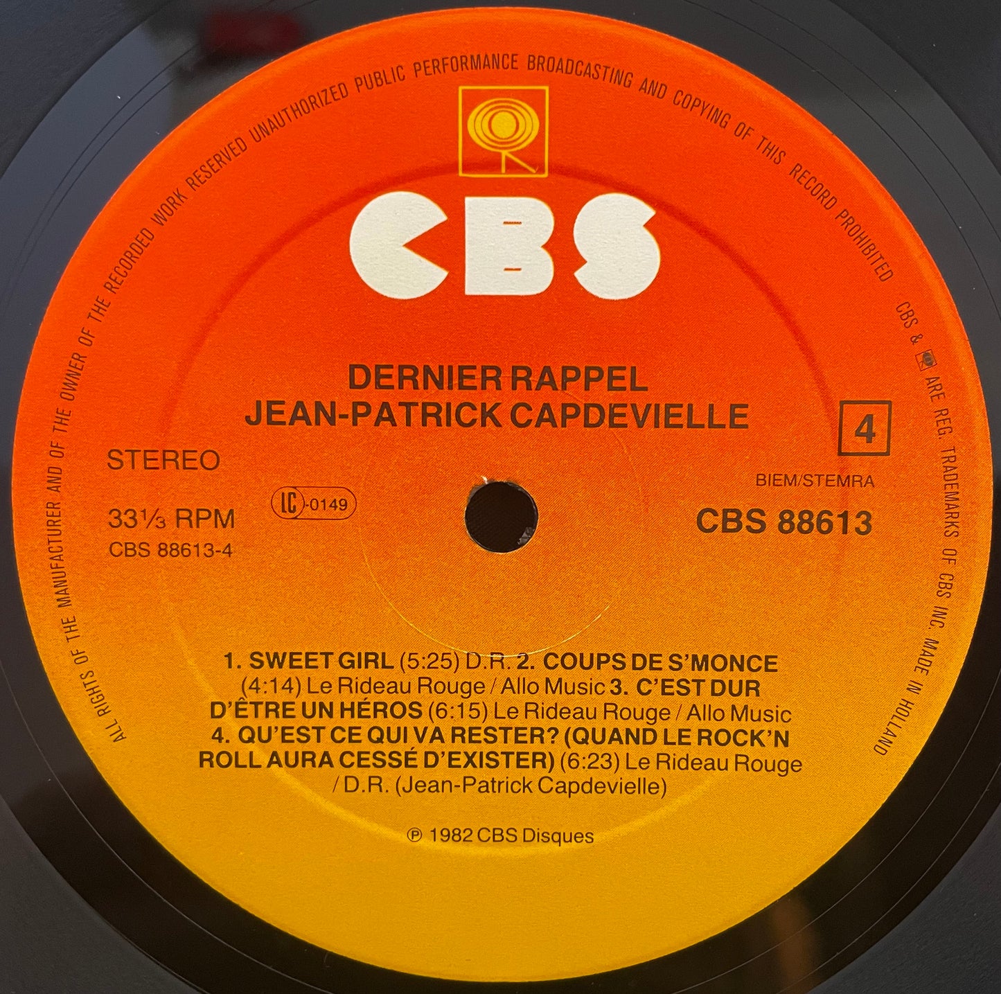 Jean-Patrick Capdevielle – …Dernier Rappel… – USED Vinyl 2LP