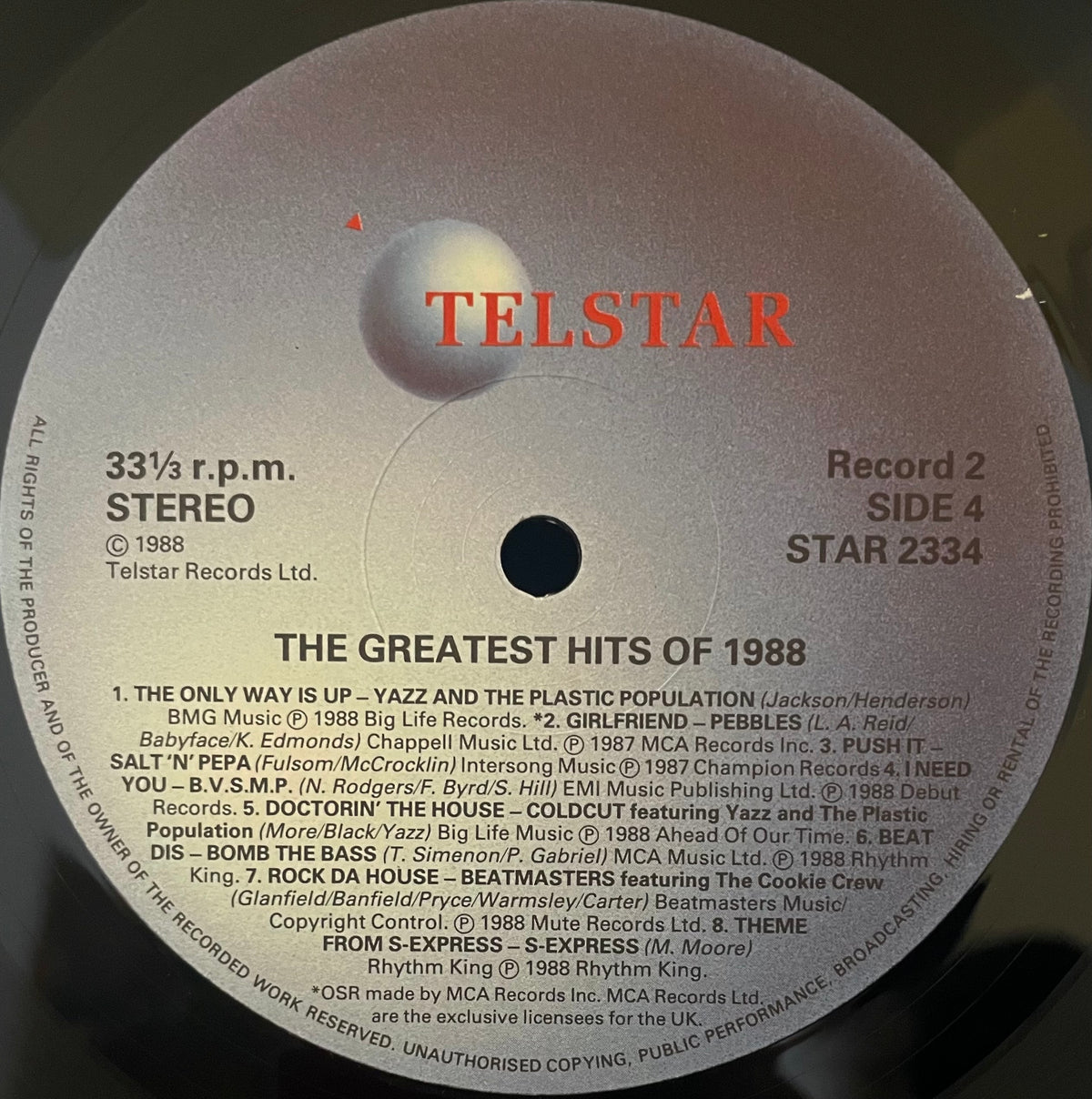 Various – The Greatest Hits Of 1988 - USED Vinyl 12" 2LP