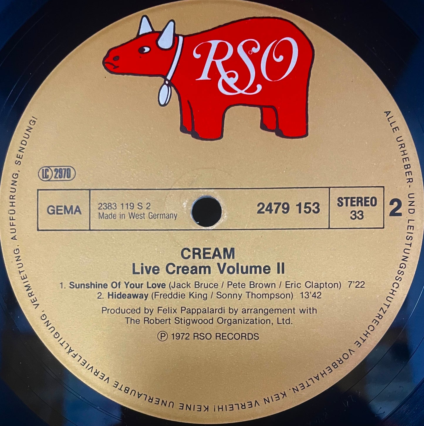 Cream – Live Cream Volume II - USED Vinyl LP