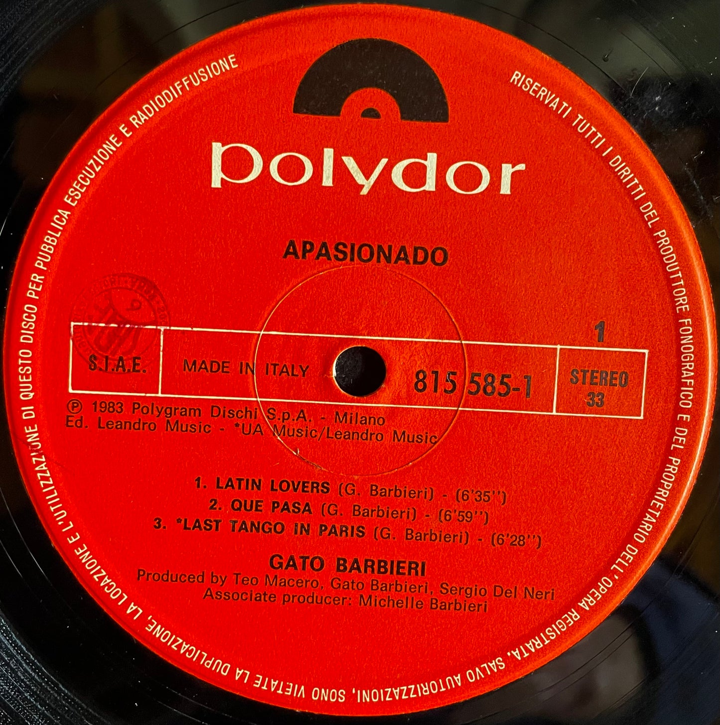 Gato Barbieri – Apasionado - USED Vinyl LP