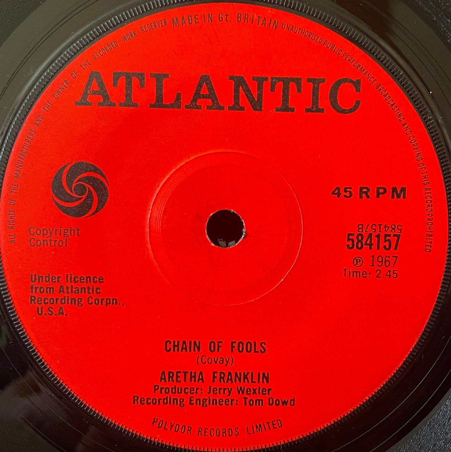 Aretha Franklin– (I Can't Get No) Satisfaction - USED Vinyl 7" Single