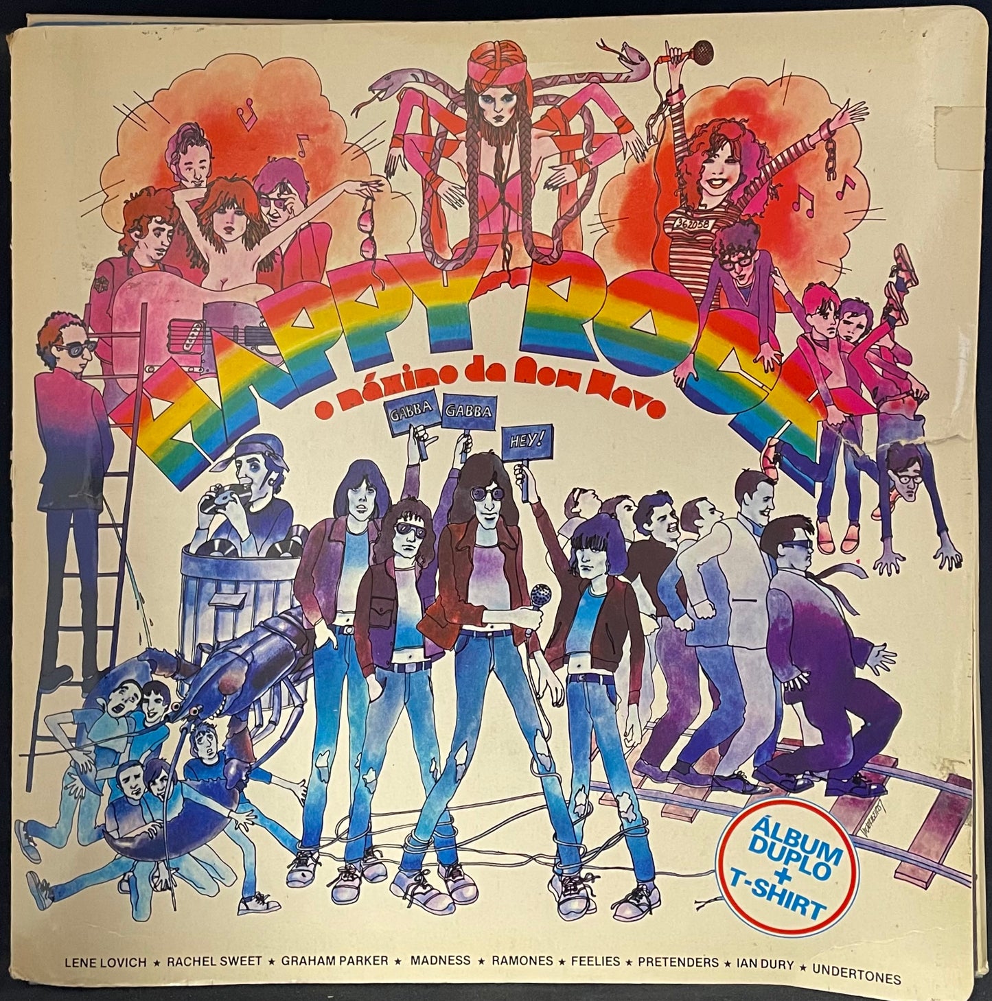 Various – Happy Rock - O Máximo Da New Wave - USED Blue/Red Translucent Vinyl 2LP + T-Shirt