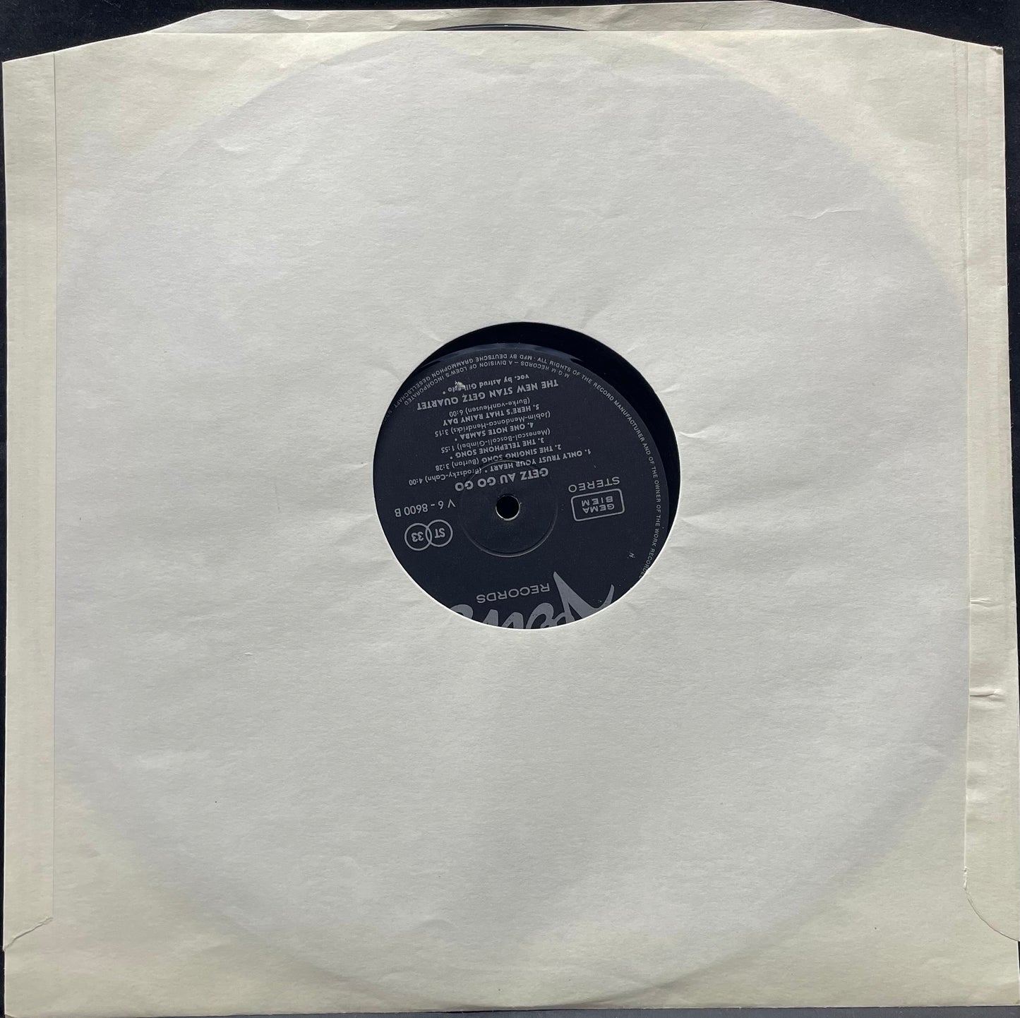 The New Stan Getz Quartet Featuring Astrud Gilberto – Getz Au Go Go - USED Vinyl LP