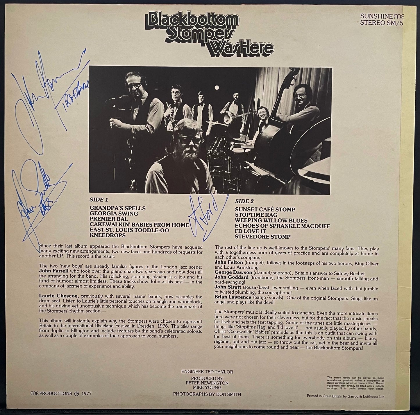 Blackbottom Stompers – Was Here – USED Vinyl LP SIGNED