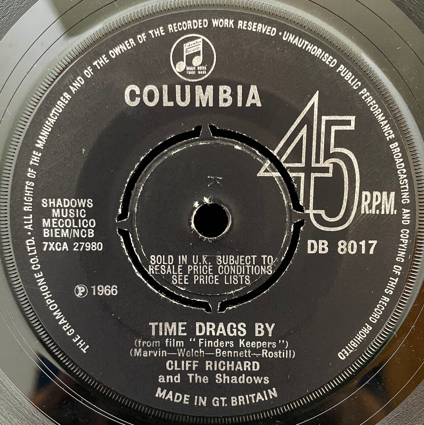 Cliff Richard And The Shadows – Time Drags By – USED Vinyl 7" Single