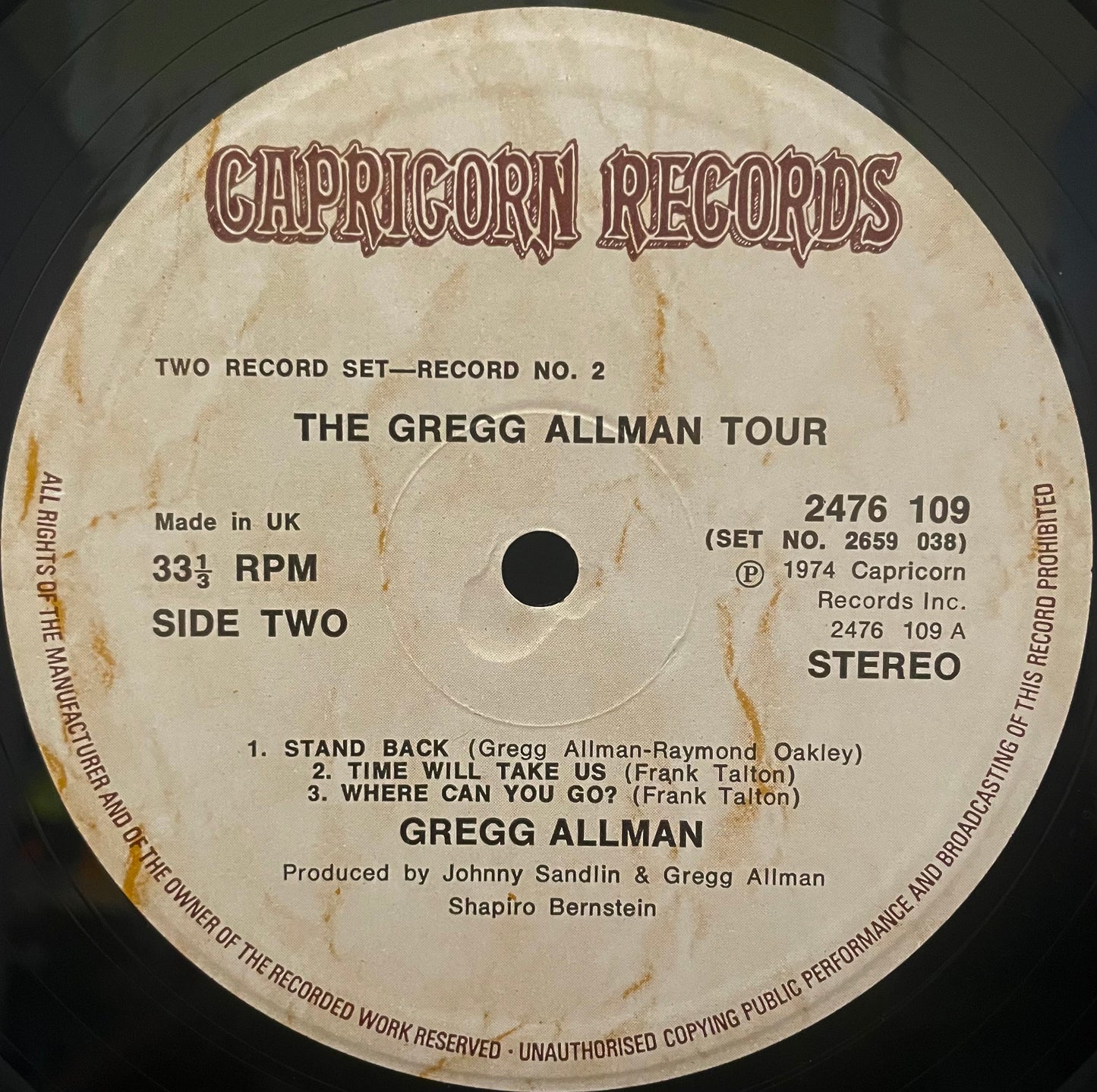 Gregg Allman With His Special Guests Cowboy / Boyer & Talton – The Gregg Allman Tour - USED Vinyl 2LP