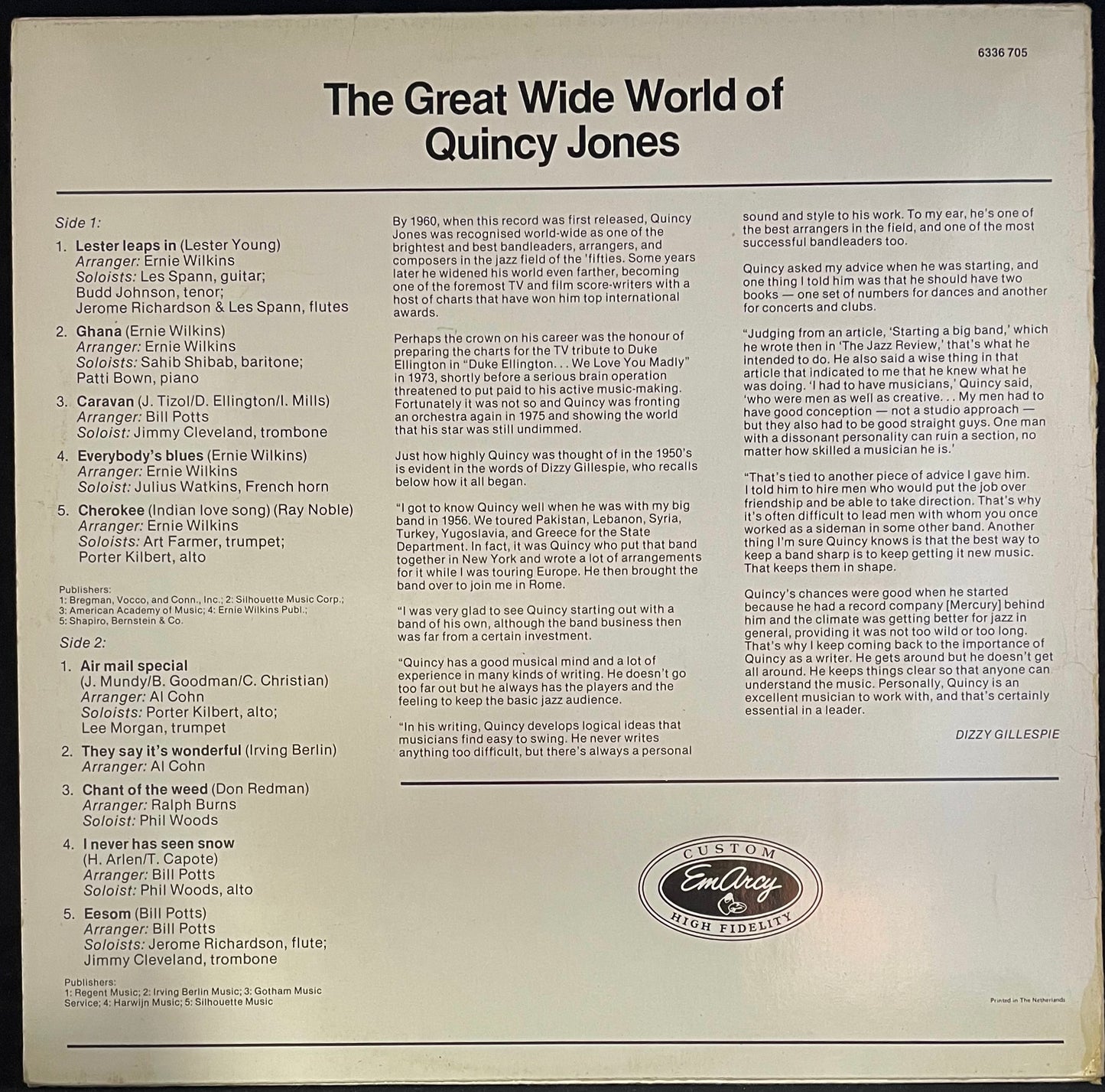 Quincy Jones – The Great Wide World Of Quincy Jones - USED Vinyl LP