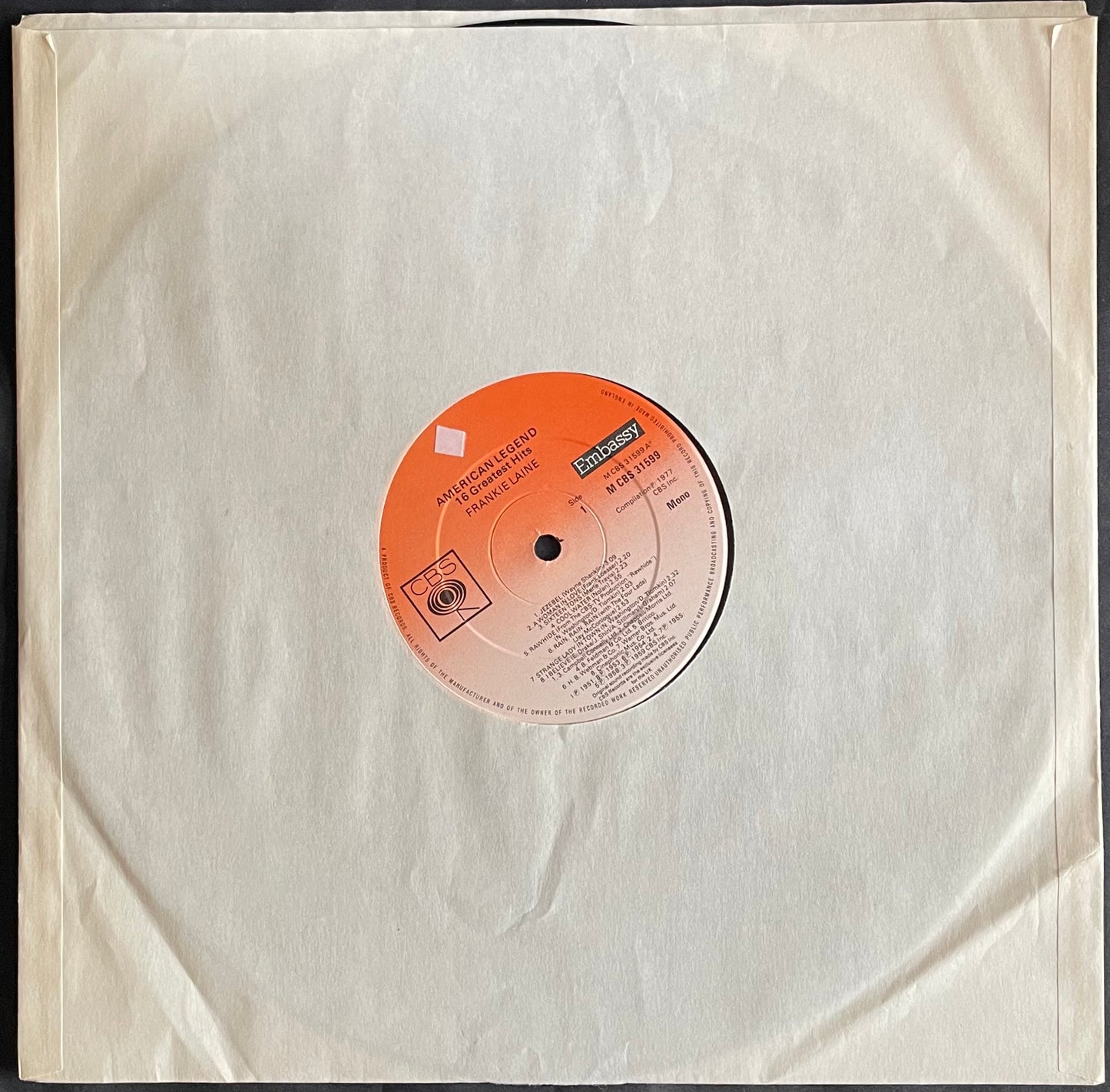 Frankie Laine – American Legend -16 Greatest Hits - USED Vinyl LP MONO