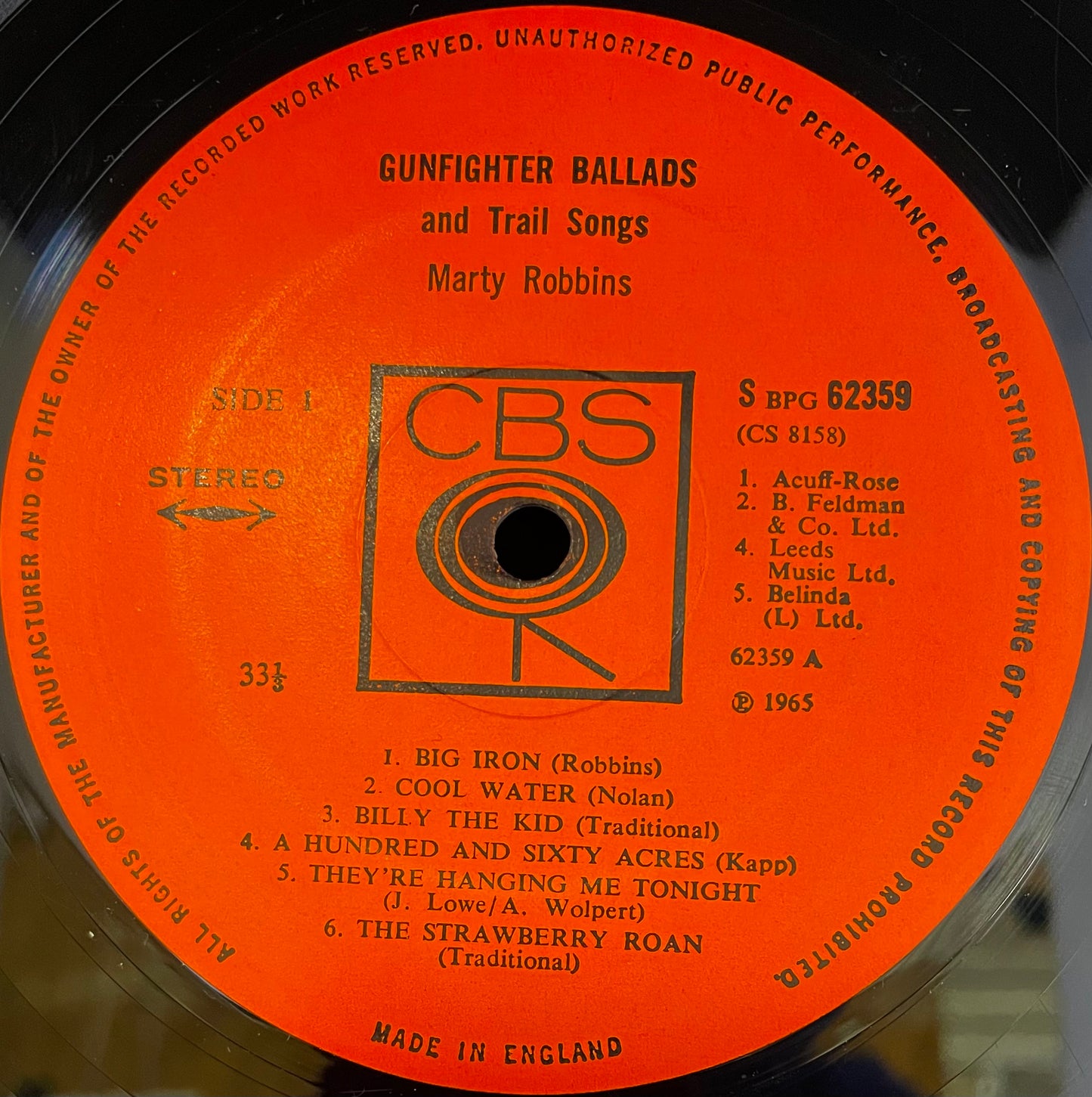 Marty Robbins – Gunfighter Ballads And Trail Songs - USED Vinyl LP