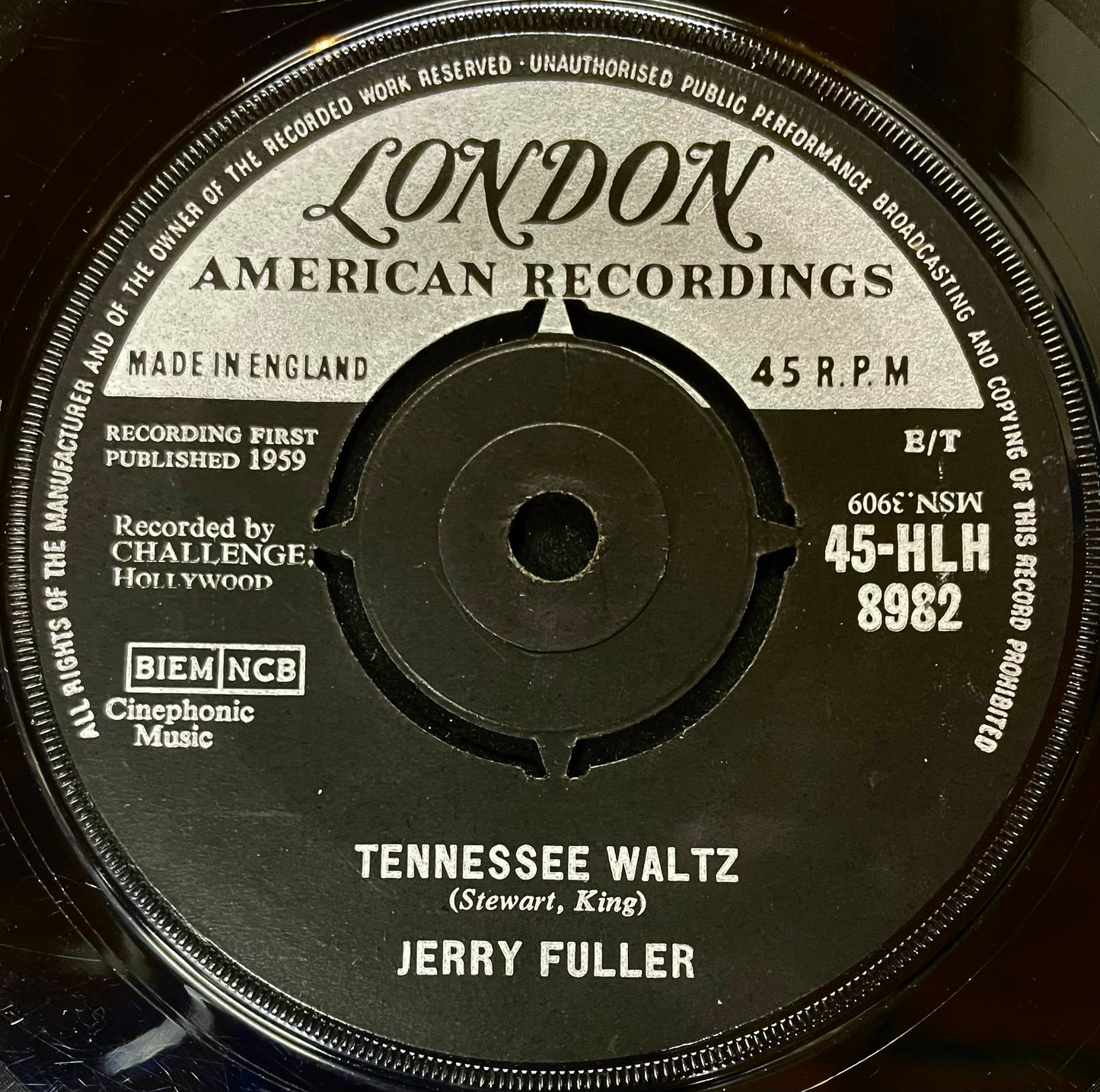 Jerry Fuller – Tennessee Waltz - USED Vinyl 7" Single