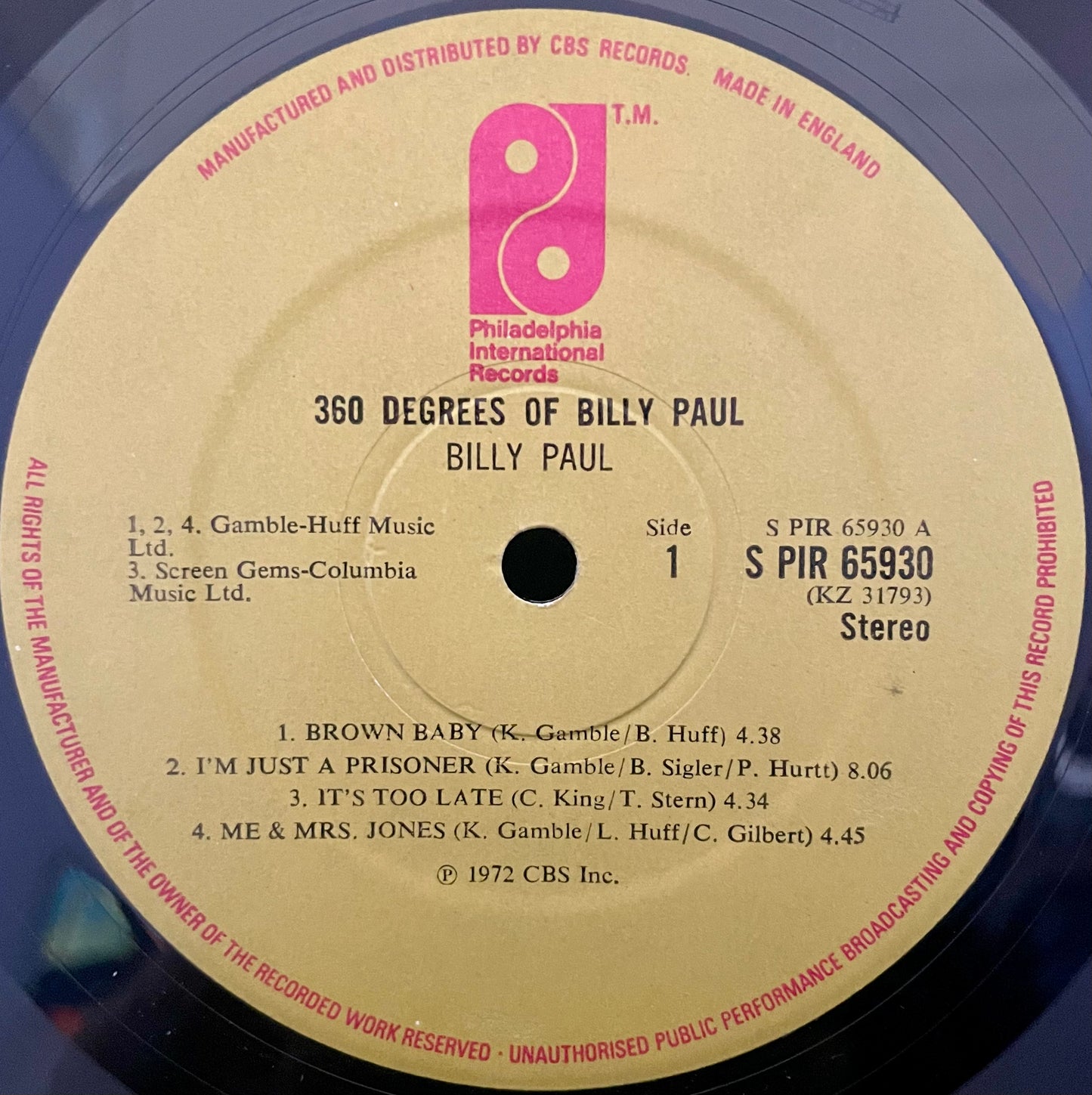 Billy Paul – 360 Degrees Of Billy Paul - USED Vinyl LP