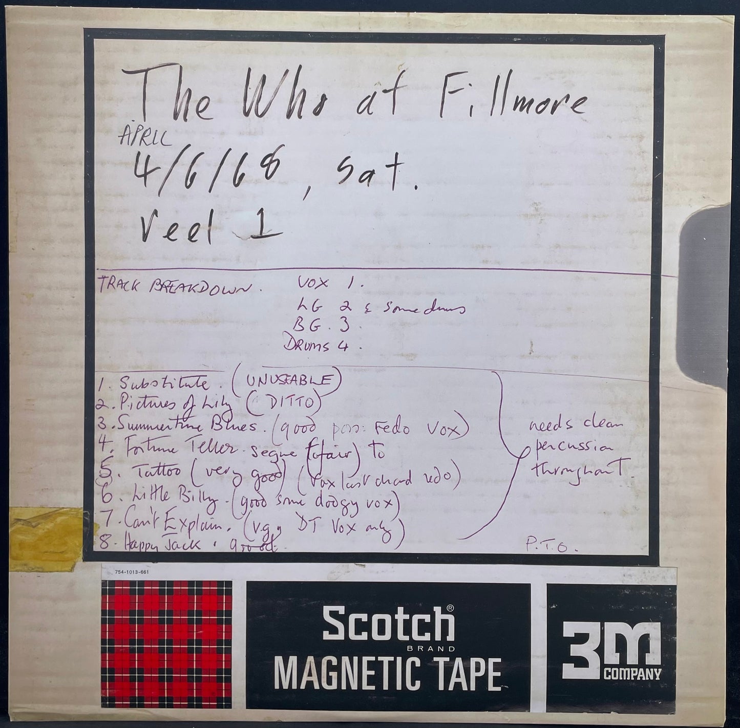 The Who – Live At The Fillmore East 1968 - USED Vinyl 3LP